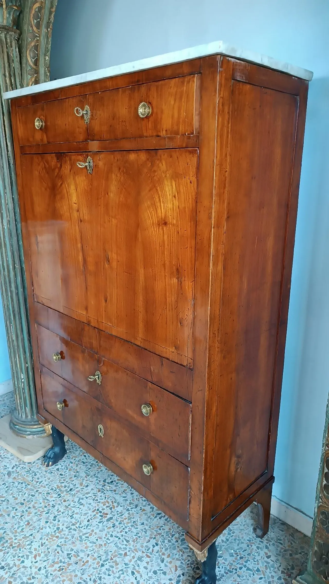 Empire wooden secretary desk, early 19th century 4