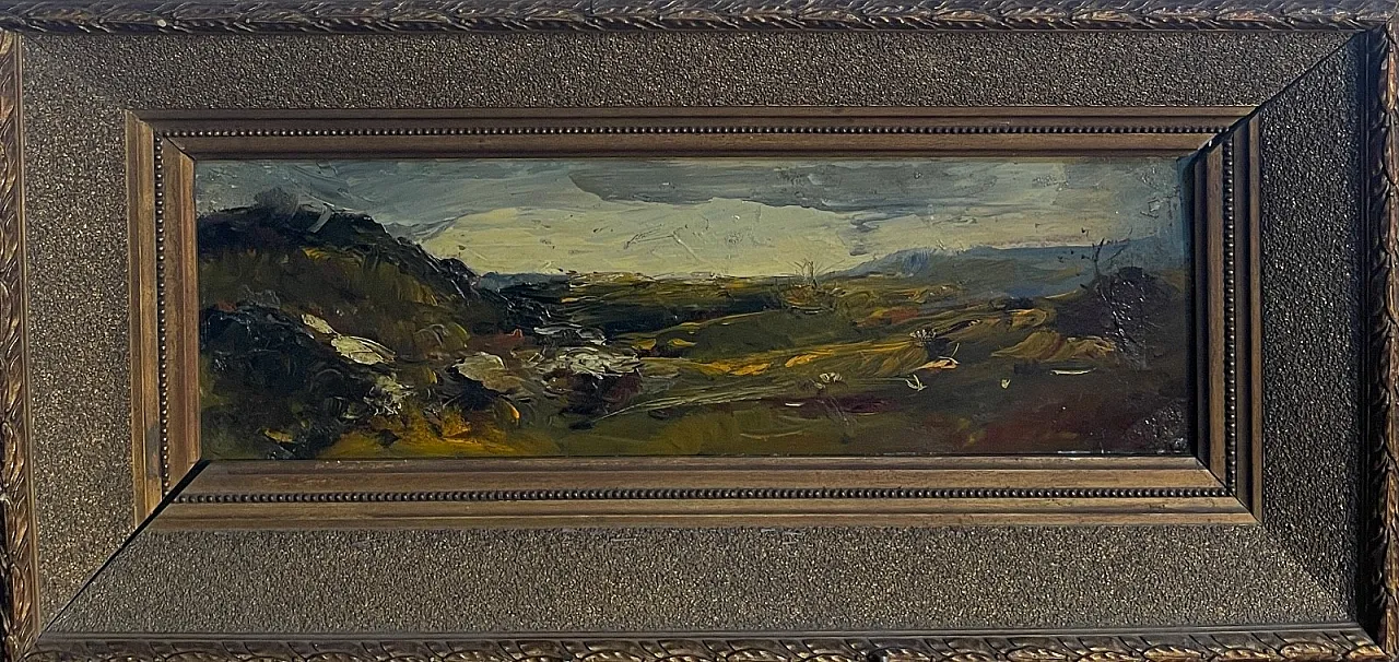 Mountain landscape, oil on canvas, late 19th century 7