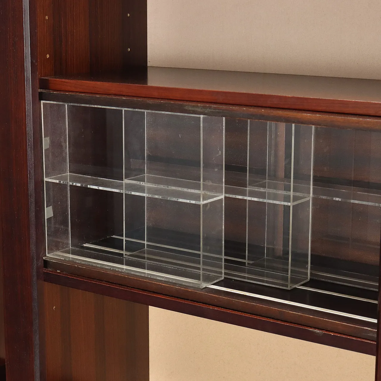 Libreria Acerbis in legno esotico impiallacciato, anni '80 7