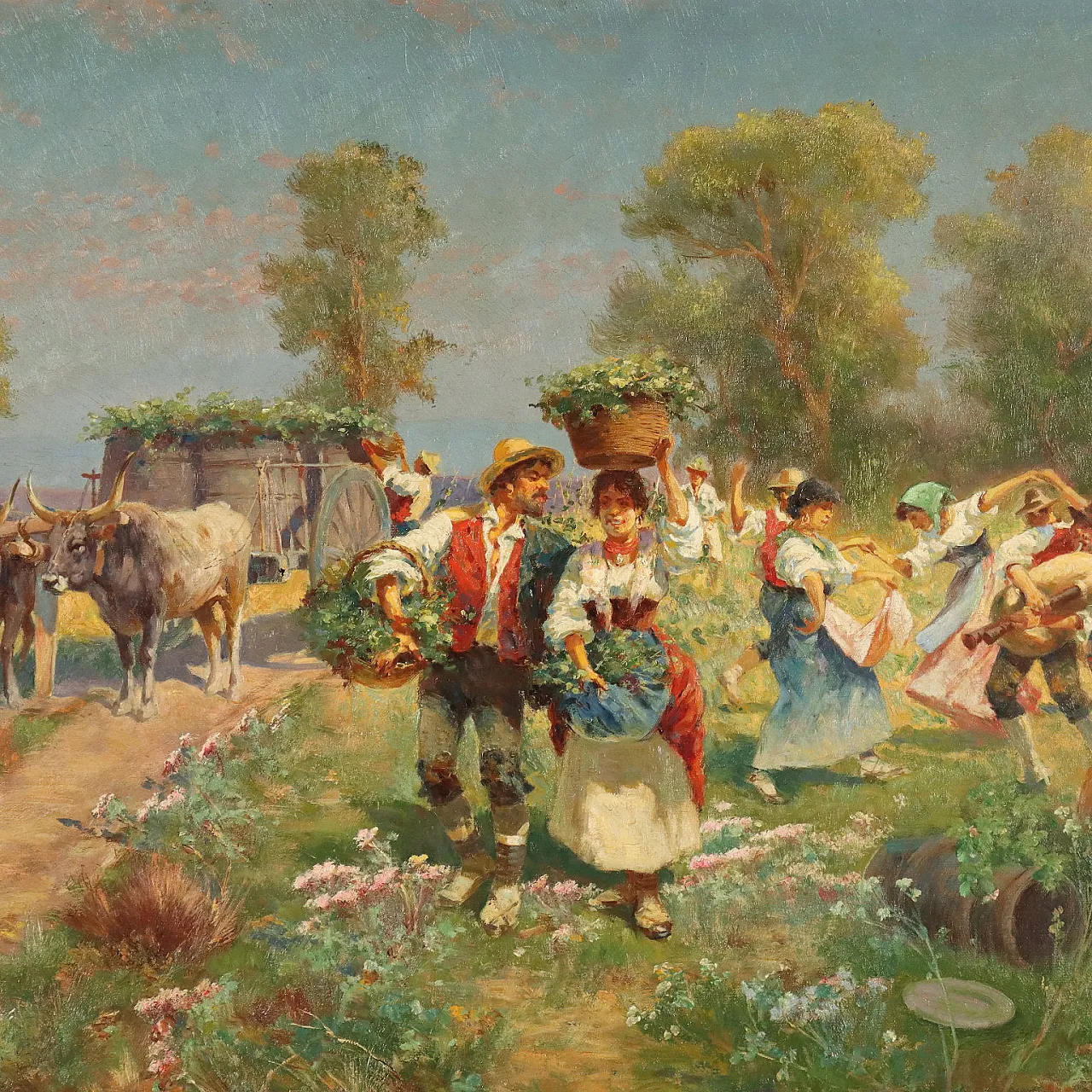 Countryside Glimpse, painting by Pietro Barucci, 19th century 3