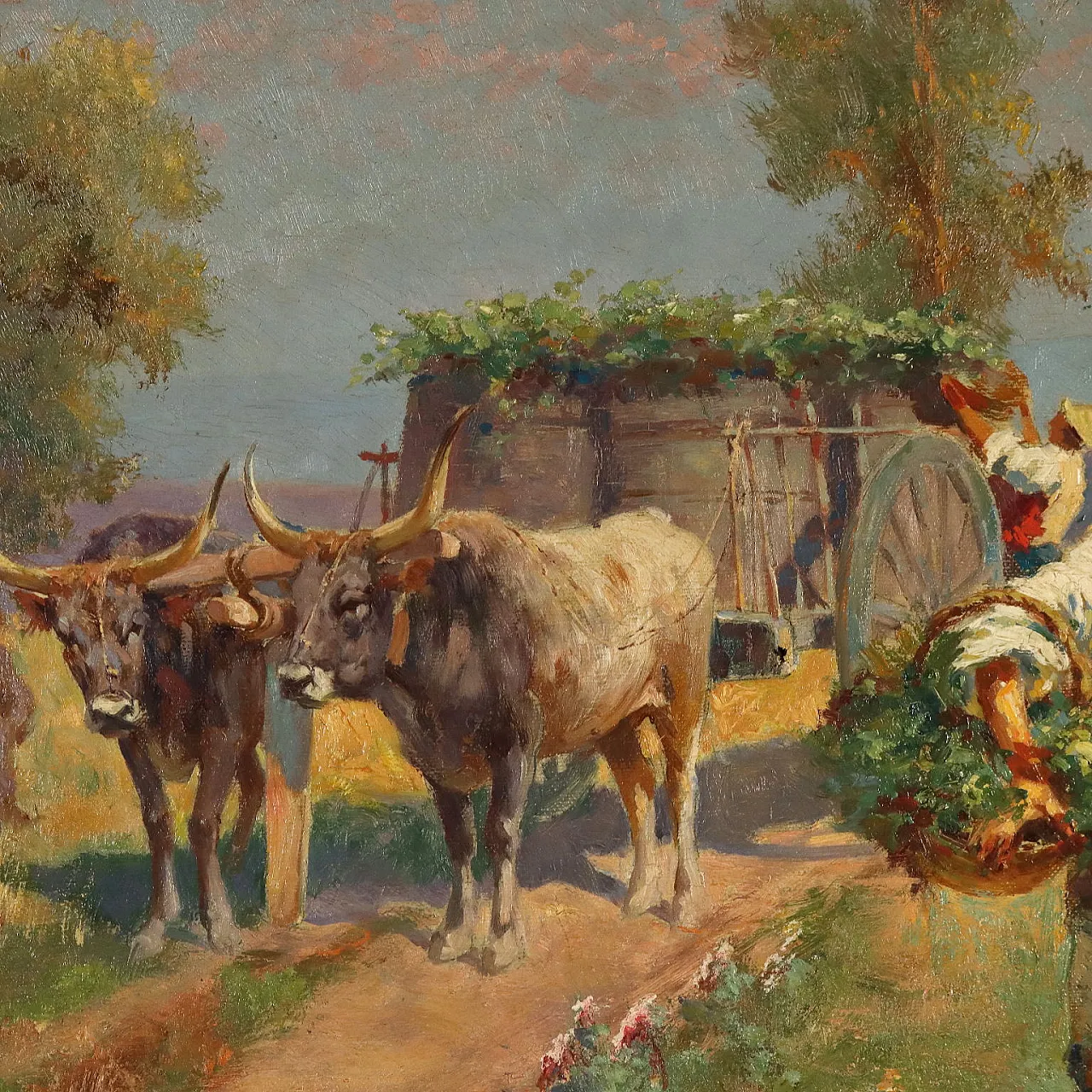 Countryside Glimpse, painting by Pietro Barucci, 19th century 6