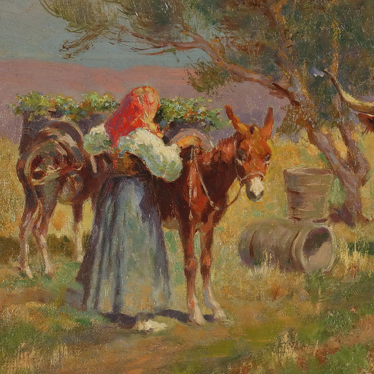 Countryside Glimpse, painting by Pietro Barucci, 19th century 7