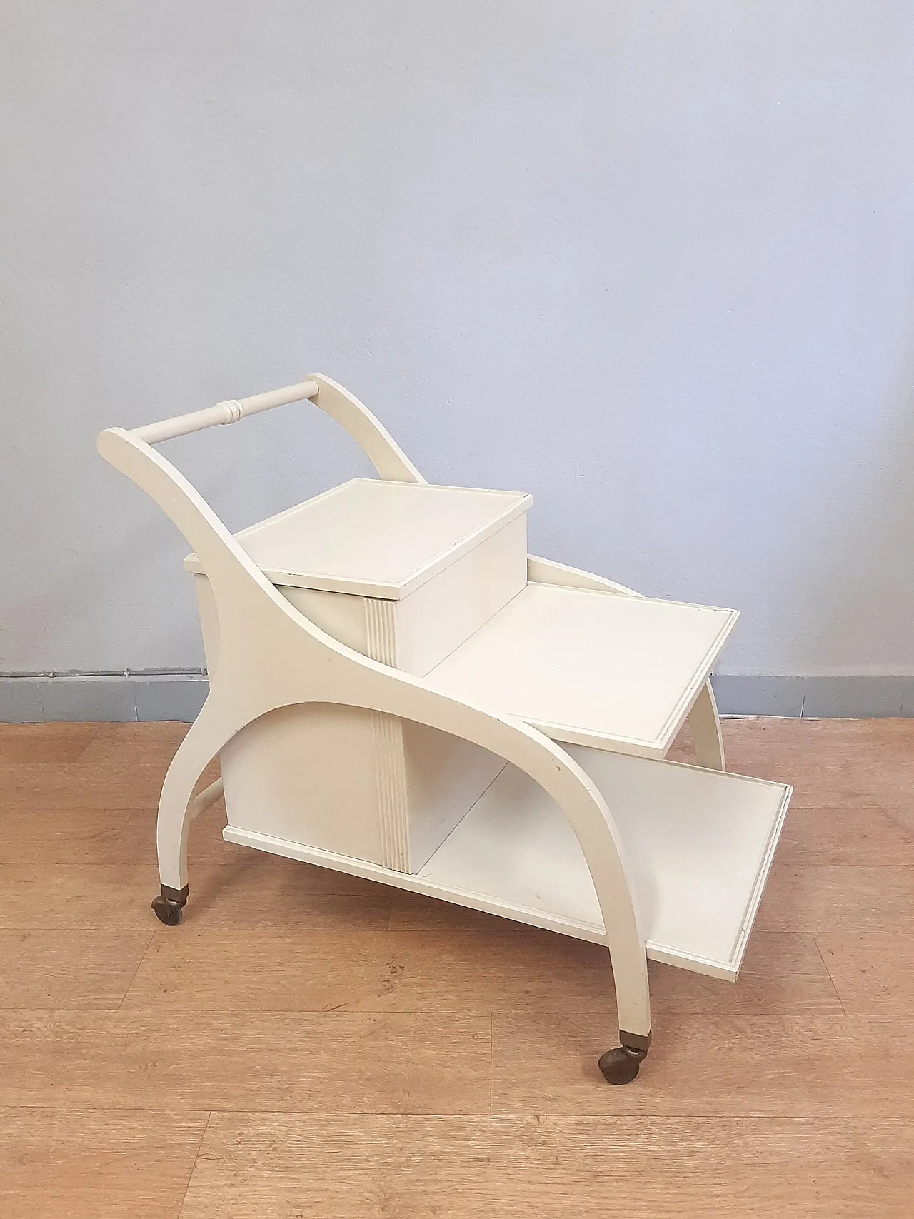 White lacquered wooden bar with automatic, 1970s 2