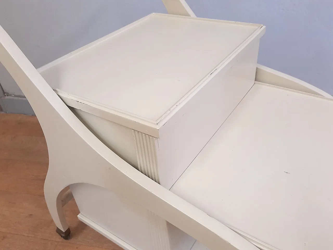 White lacquered wooden bar with automatic, 1970s 3