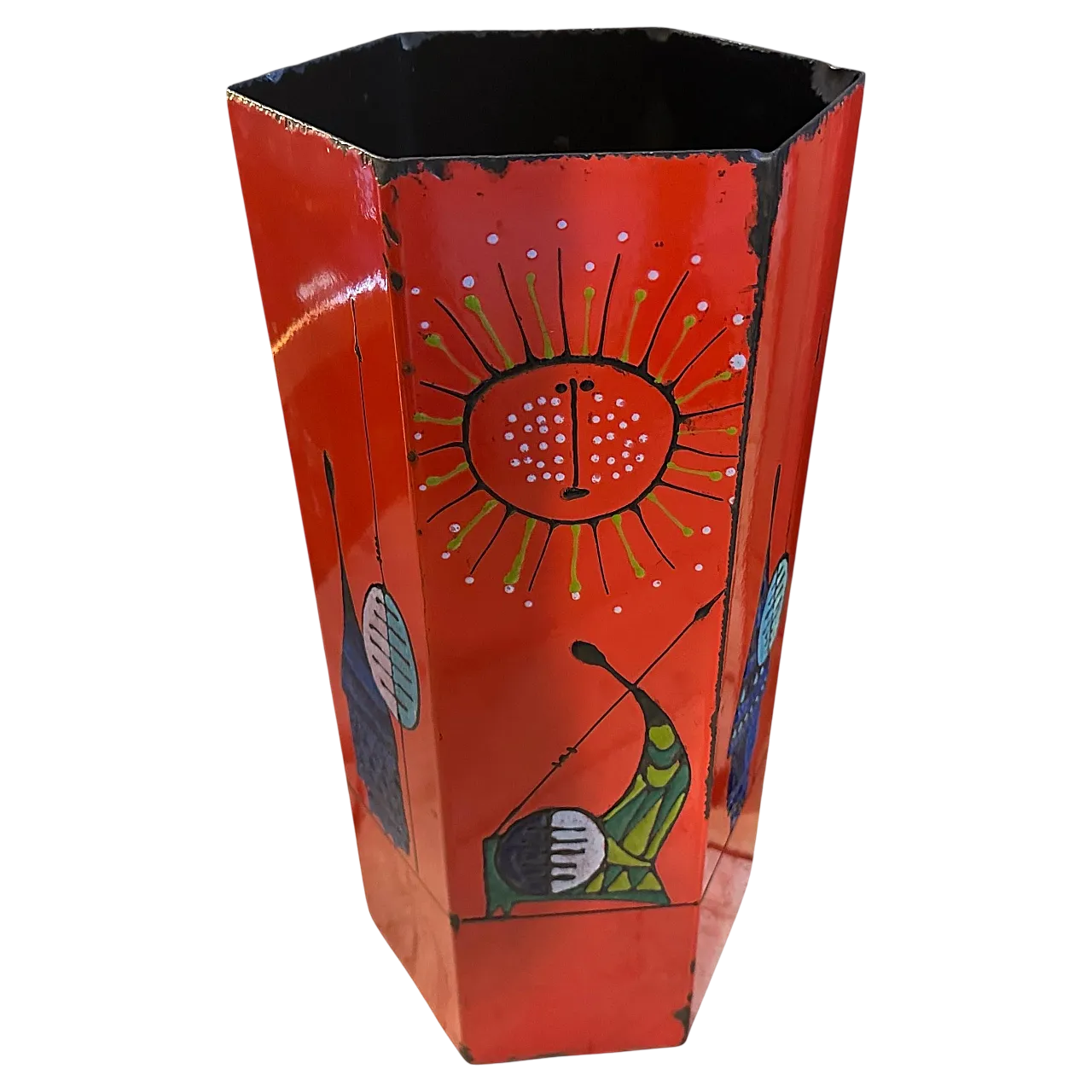 Mid-Century Modern lacquered iron umbrella stand, 1960s 10