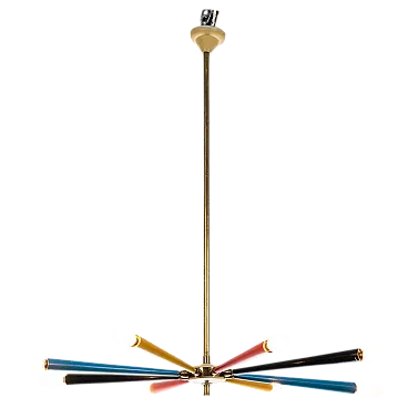 Mid-Century Modern Arredoluce brass Sputnik chandelier, 1950s