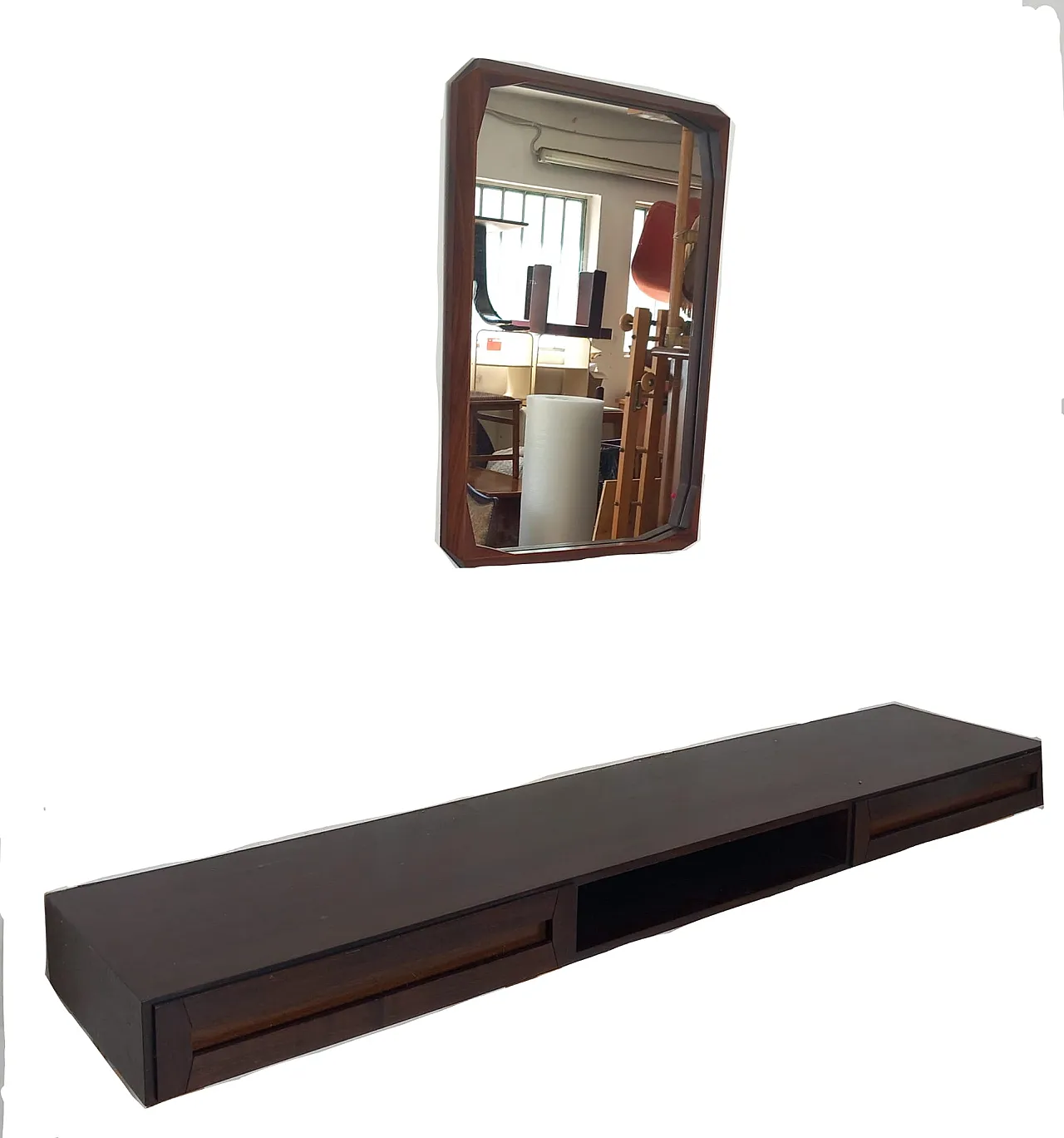 Vintage Entryway Set – Wall Console & Mirror , 1960s 2