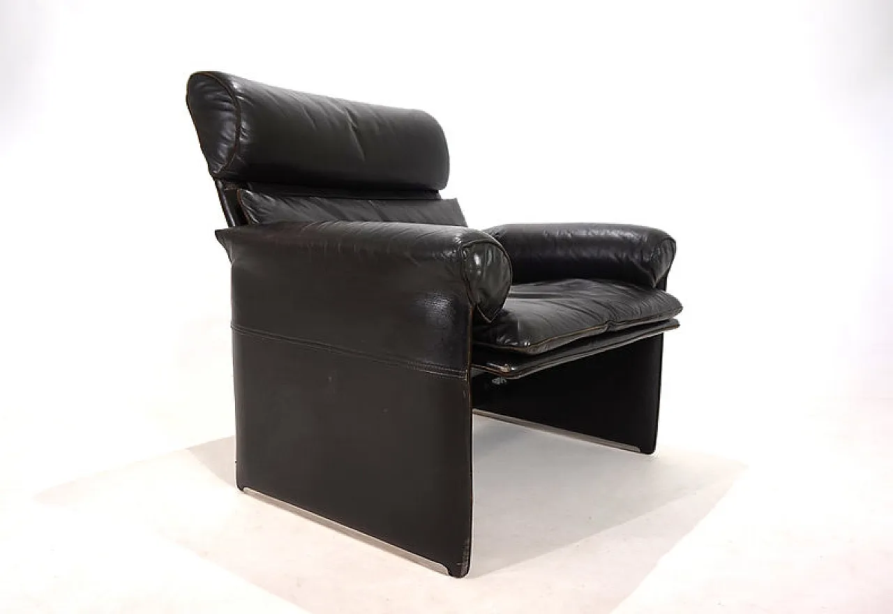 Leather armchair by Giovanni Offredi for Saporiti, 1970s 1