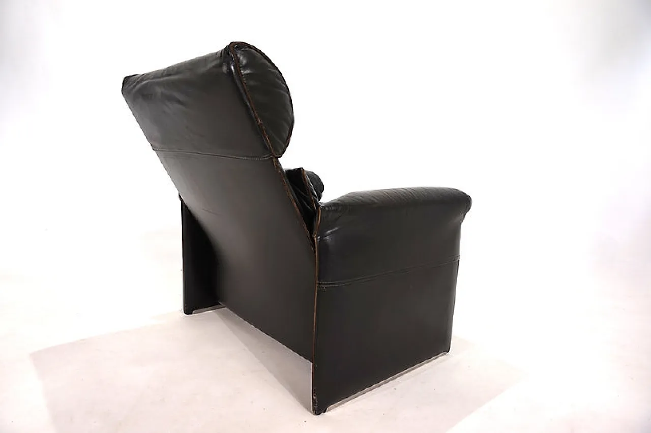 Leather armchair by Giovanni Offredi for Saporiti, 1970s 2