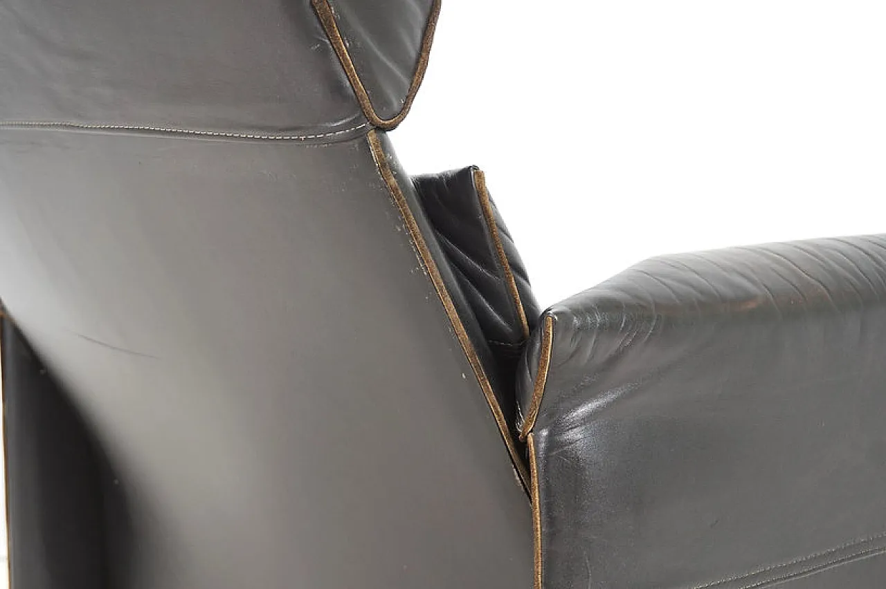 Leather armchair by Giovanni Offredi for Saporiti, 1970s 8