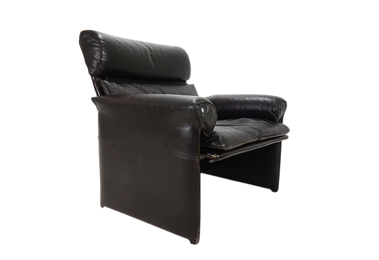 Leather armchair by Giovanni Offredi for Saporiti, 1970s 16
