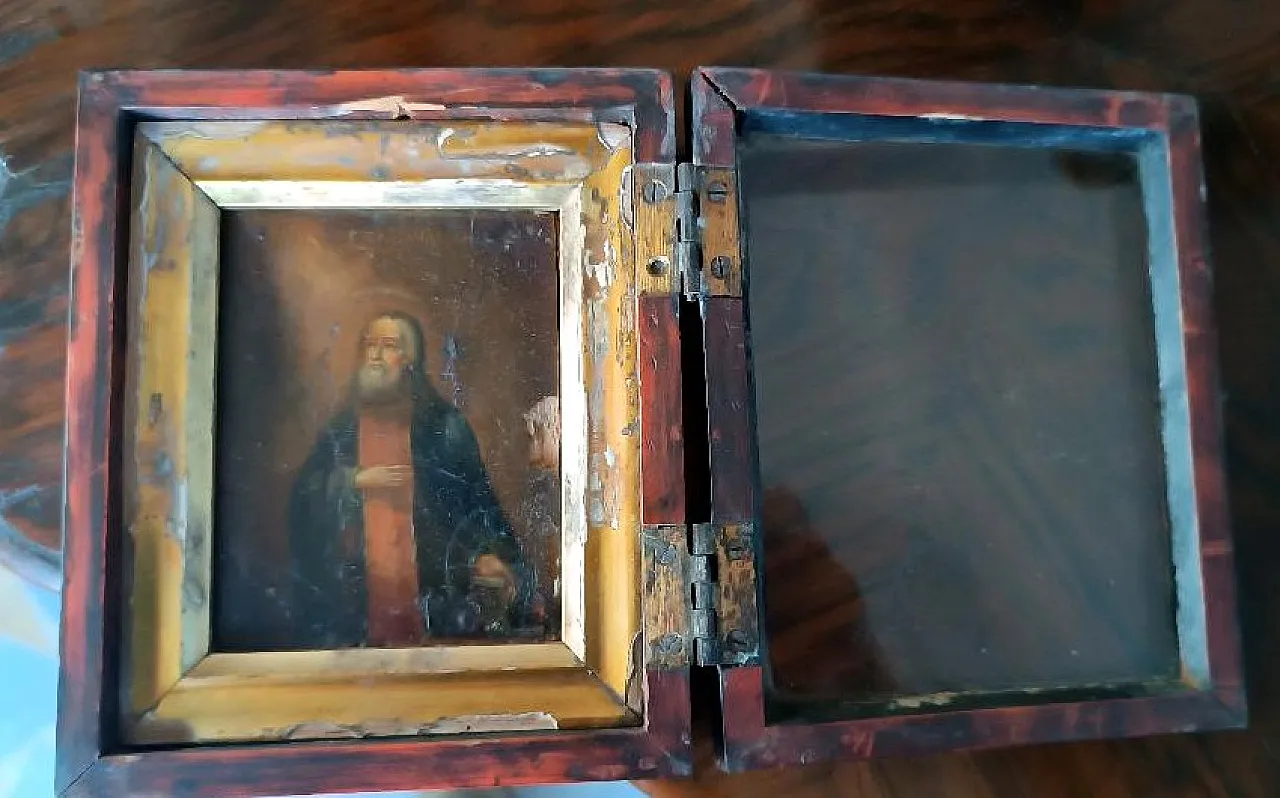 Travel icon of Saint Seraphim of Sarov, tempera on wood, 18th century 1