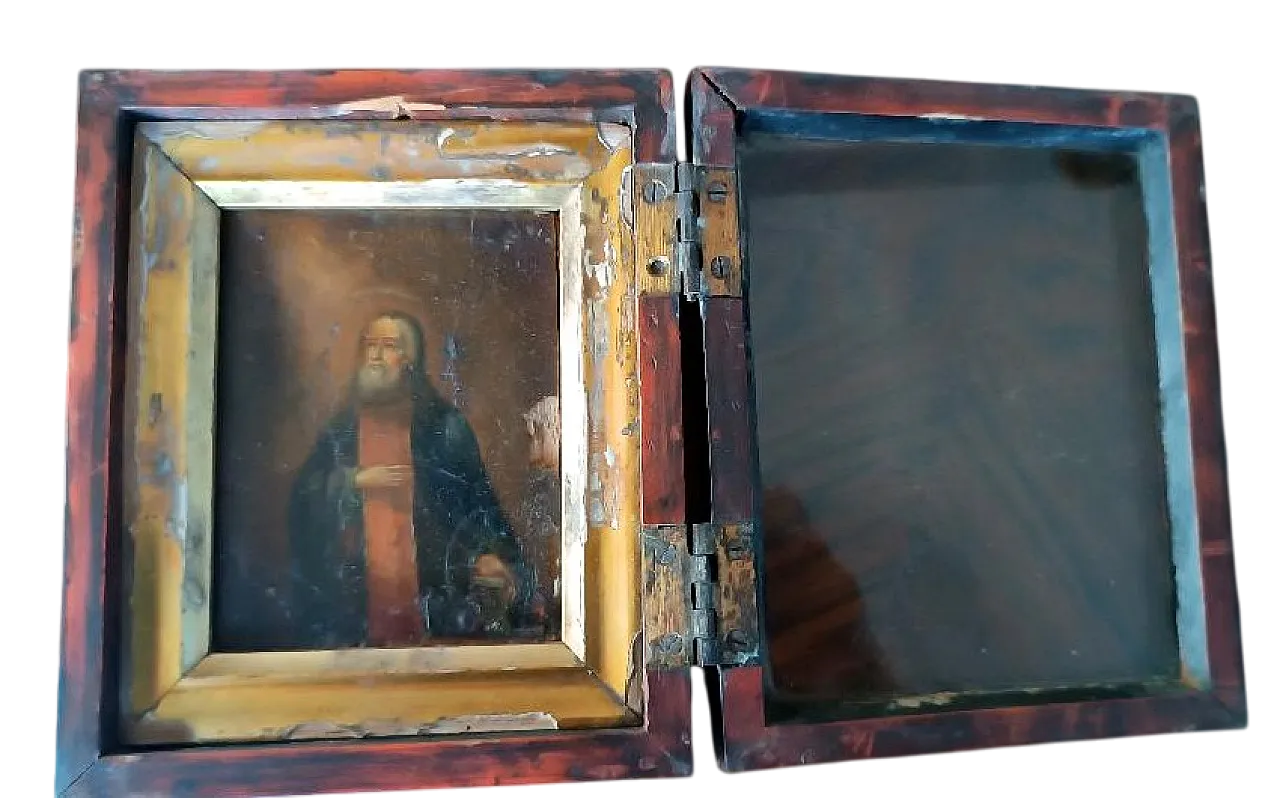 Travel icon of Saint Seraphim of Sarov, tempera on wood, 18th century 11