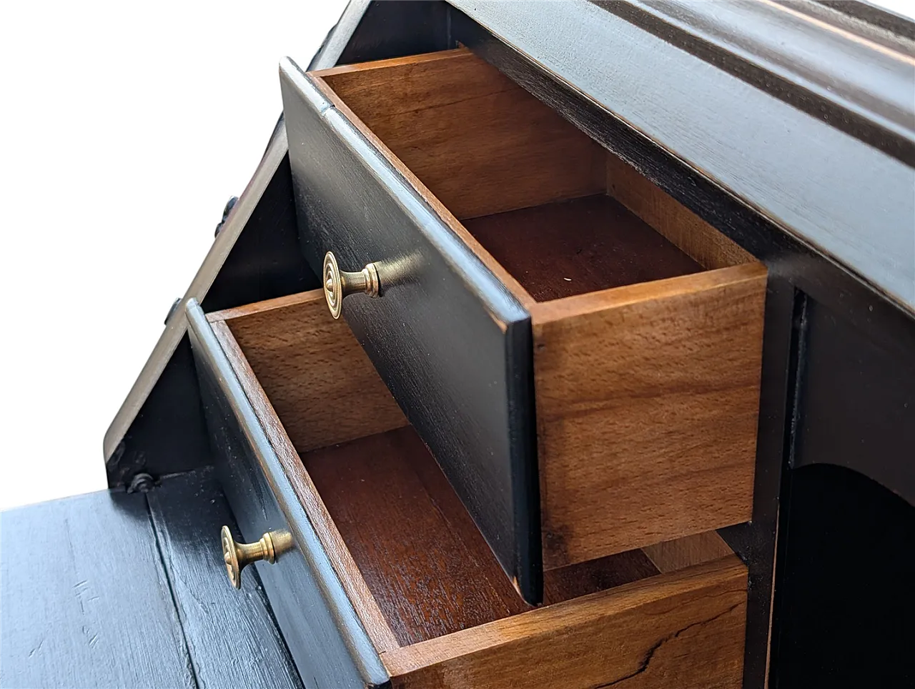 Scrittoio in Legno Massello di Noce Stile Barocco Francese, anni '50 8