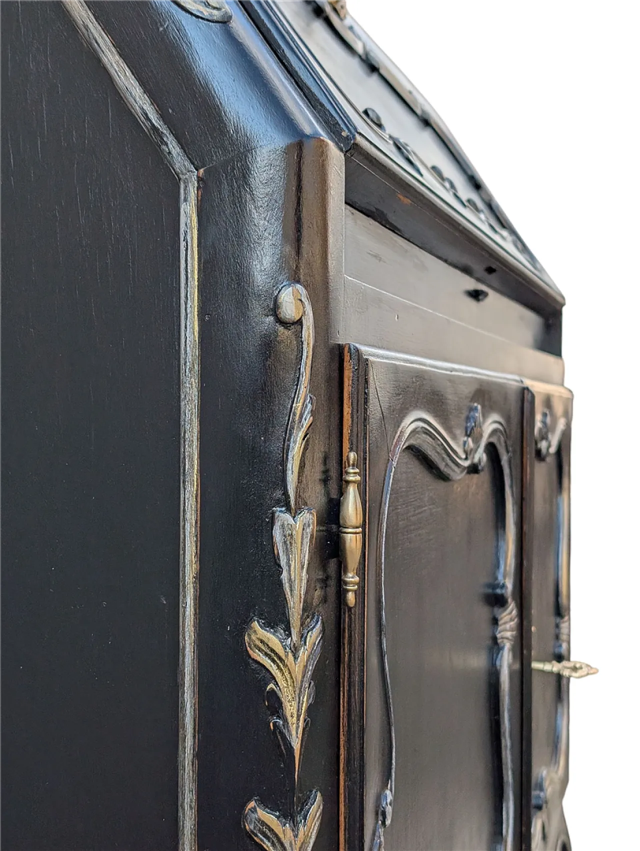 Scrittoio in Legno Massello di Noce Stile Barocco Francese, anni '50 9