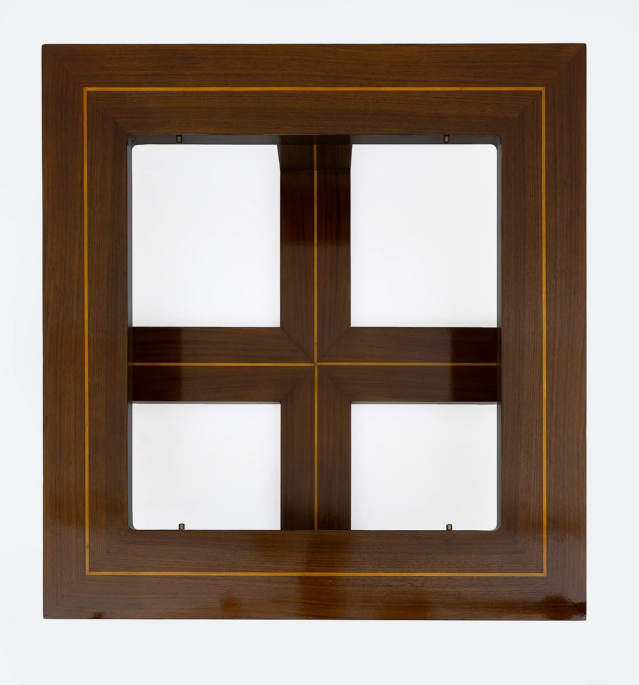 Tavolino in acero intarsiato e noce, anni '70 4