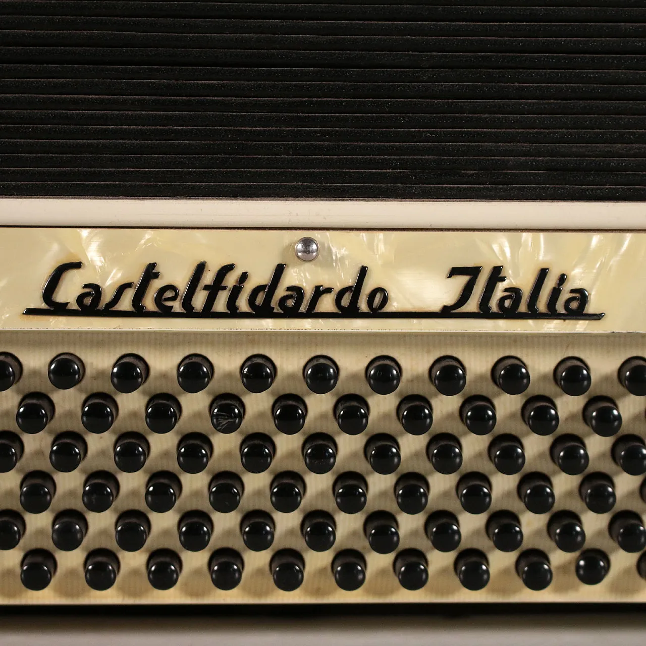 Mother-of-pearl effect bakelite Paolo Soprani accordion, 1940s 6