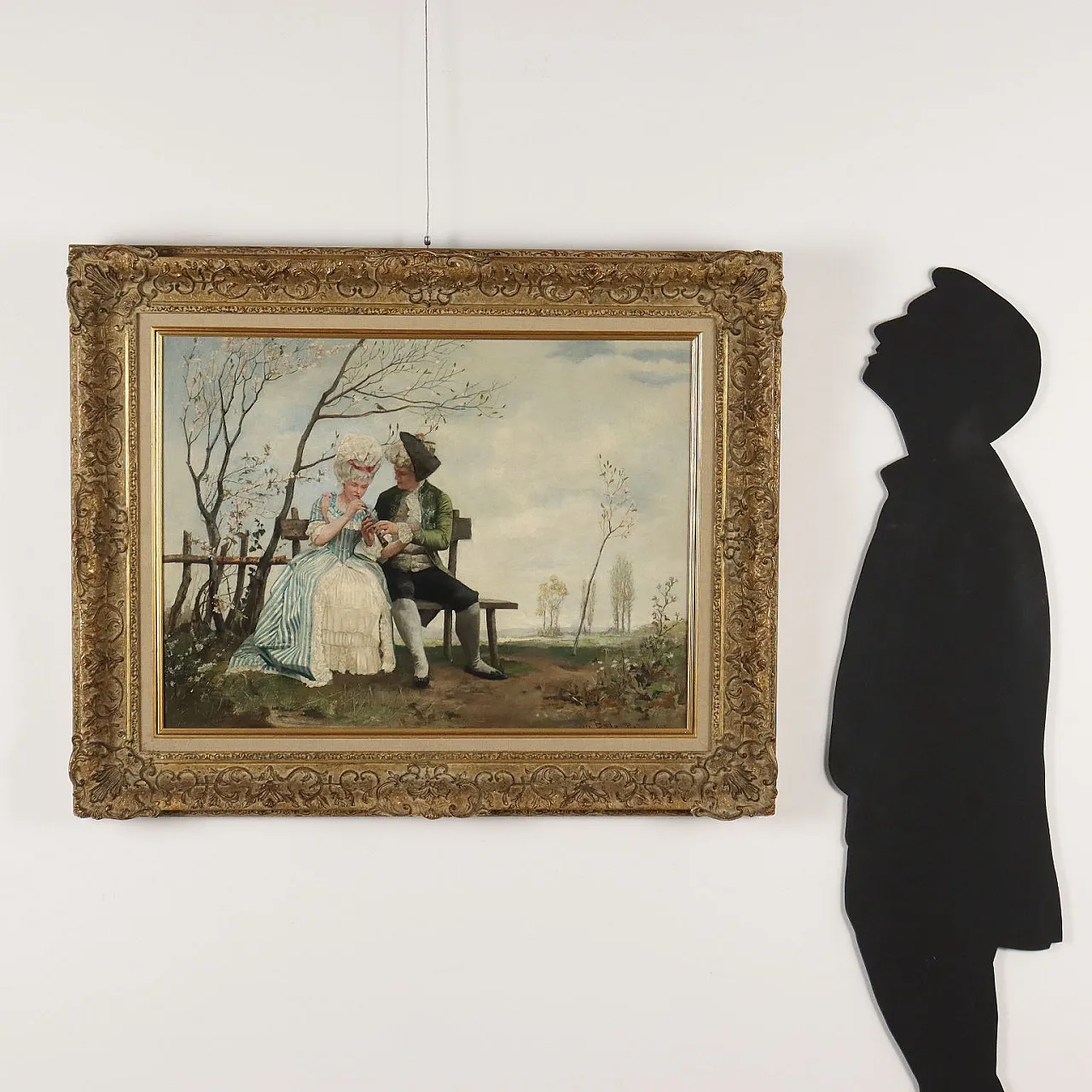 Lambert Von Babo, Scena di corteggiamento, olio su tela, '800 2