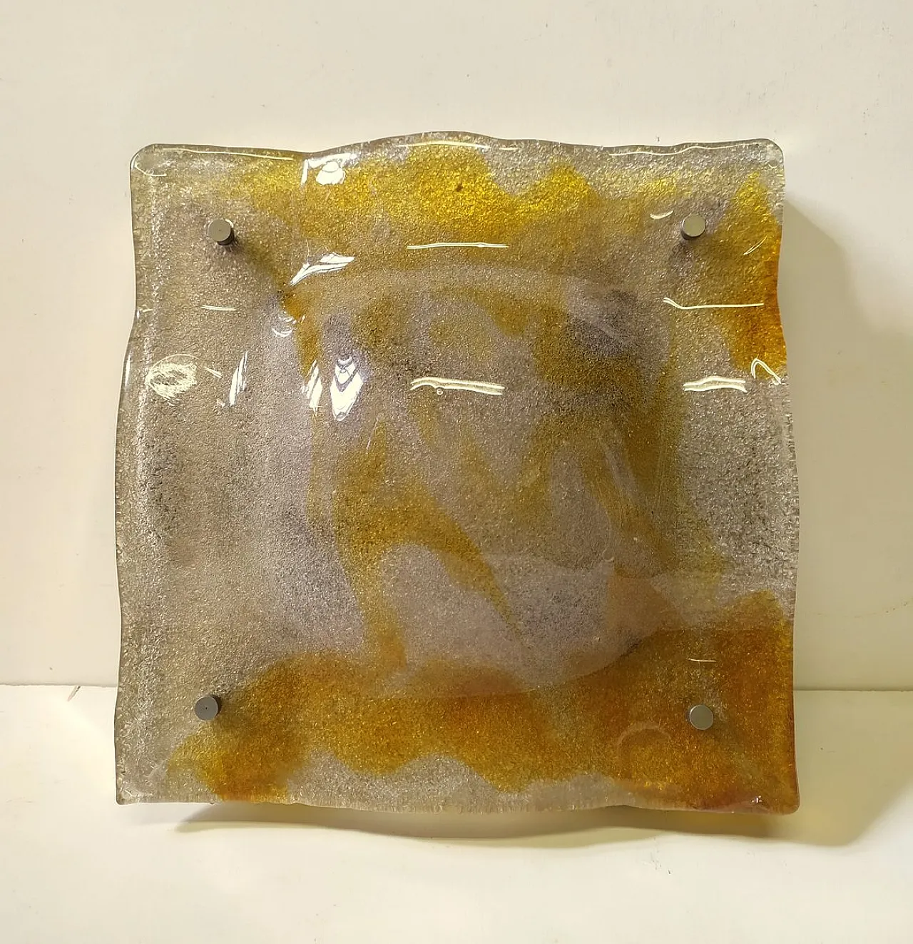 Lampada da parete grande in vetro di Murano di Mazzega, anni '70 1