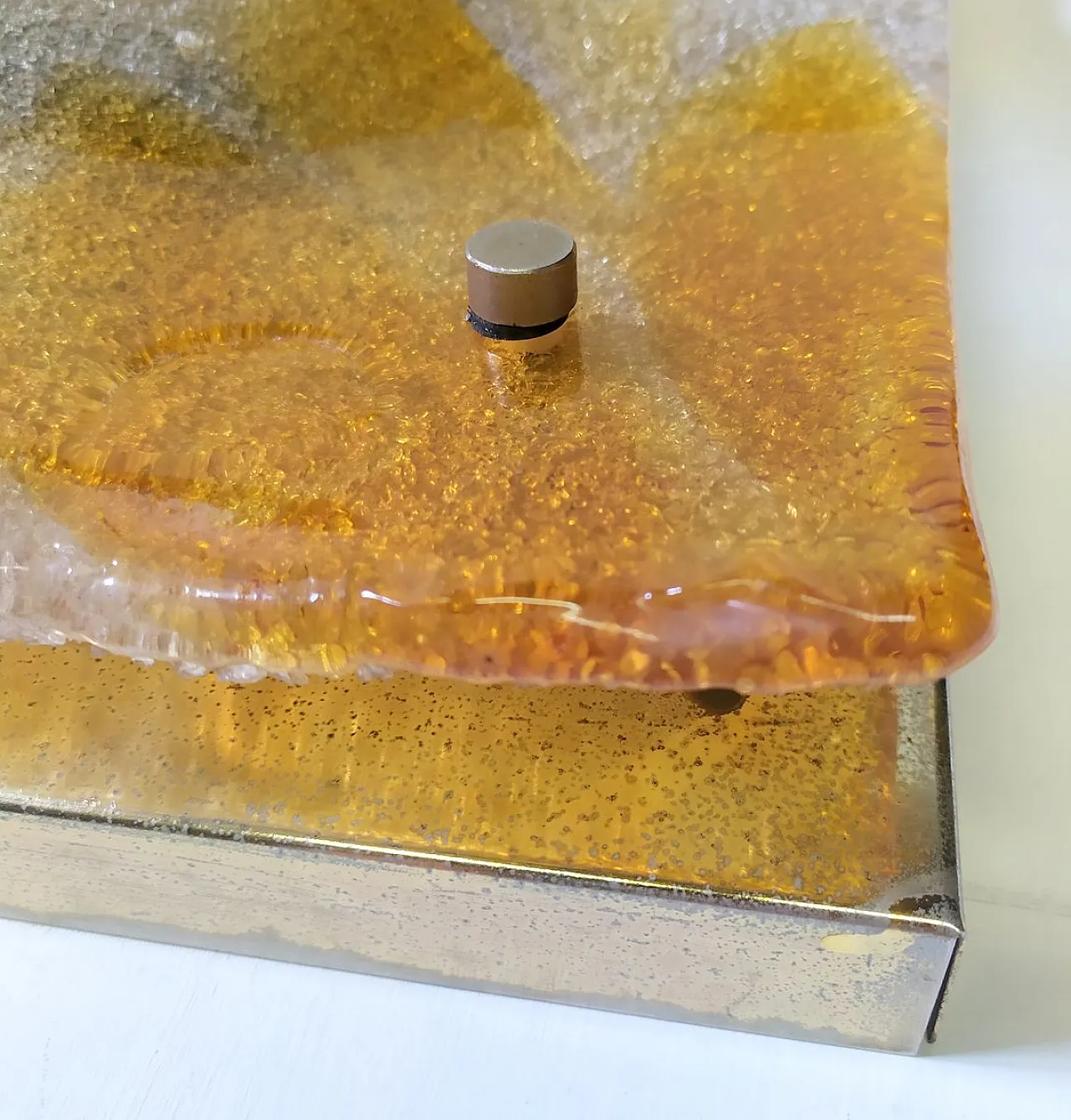 Lampada da parete grande in vetro di Murano di Mazzega, anni '70 3