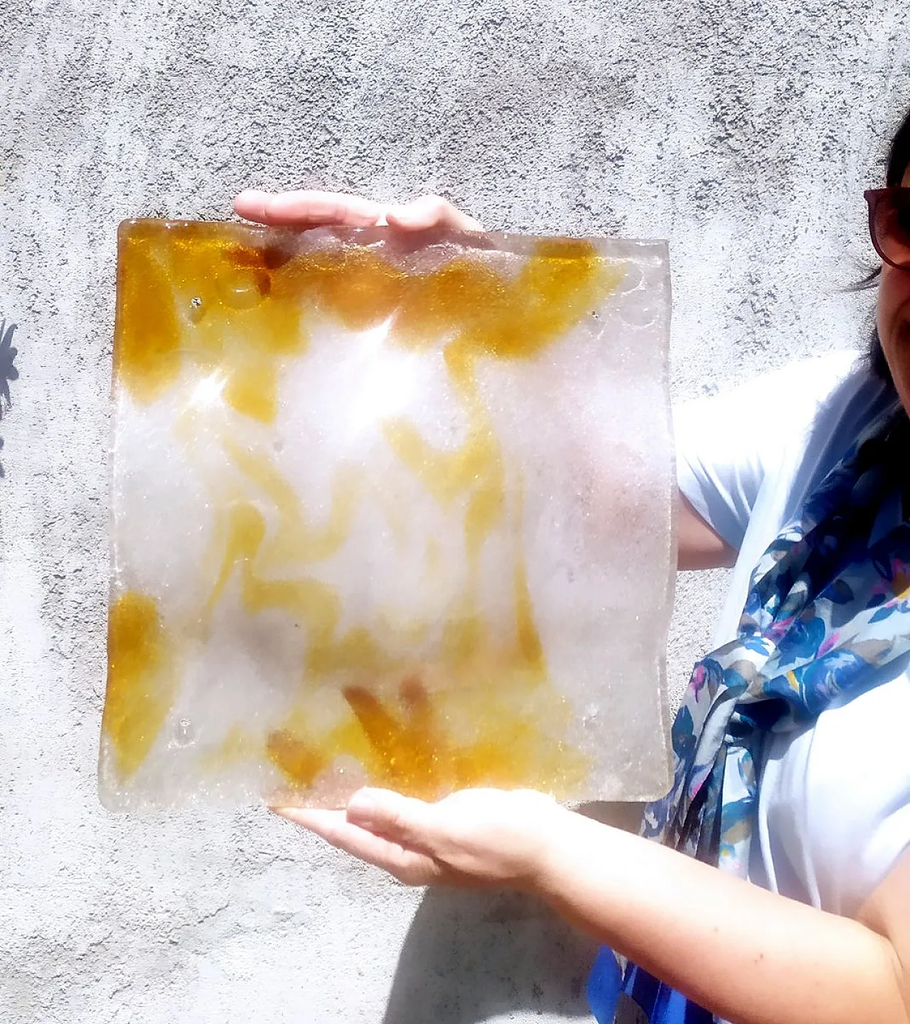 Lampada da parete grande in vetro di Murano di Mazzega, anni '70 5