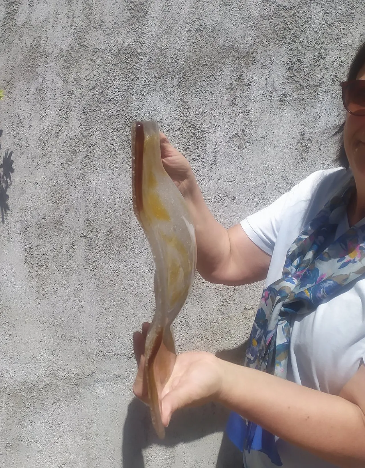 Lampada da parete grande in vetro di Murano di Mazzega, anni '70 6