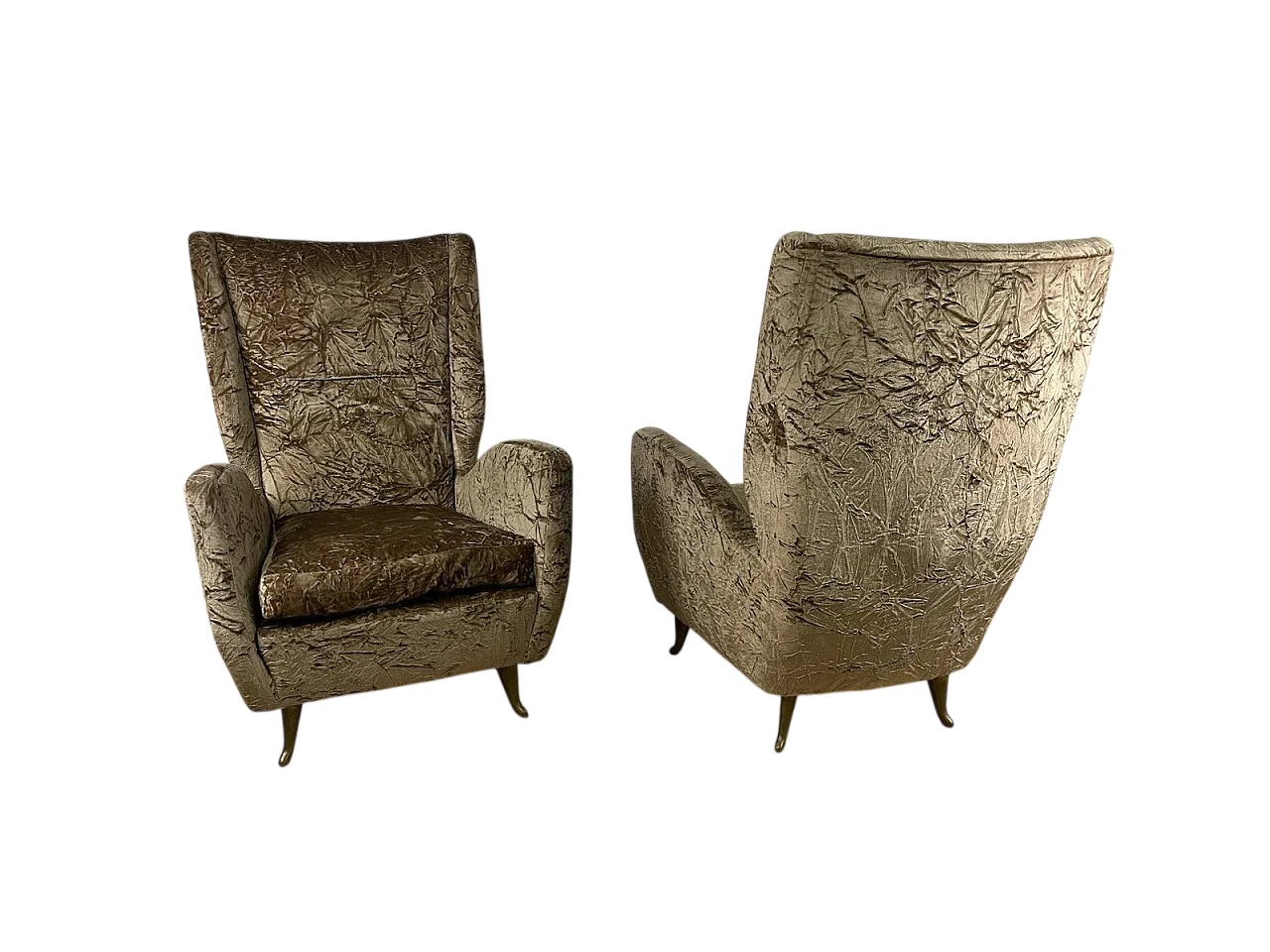 Pair of 408 armchairs by Gio Ponti for ISA, 1950s 18