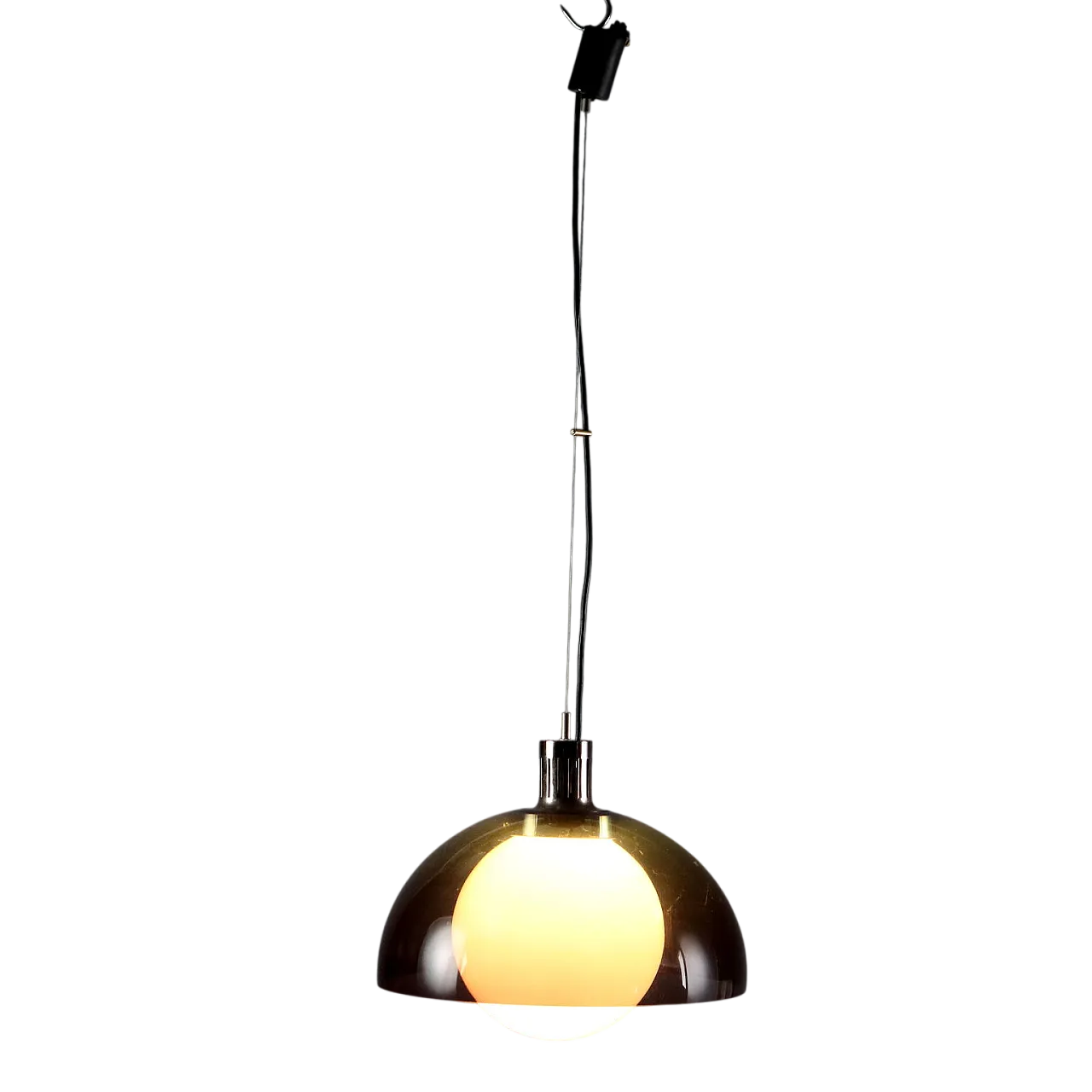 Lampada da soffitto in vetro e metacrilato, anni '60 8