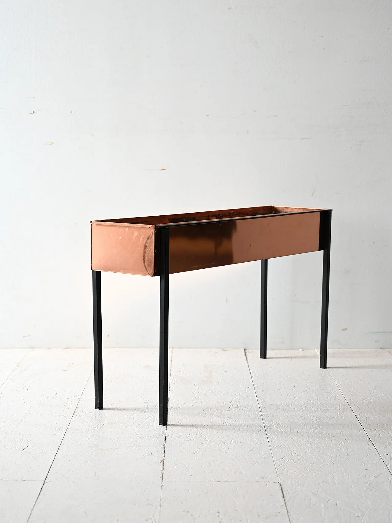 Portafiori scandinavo anni ’60 in rame e metallo 3