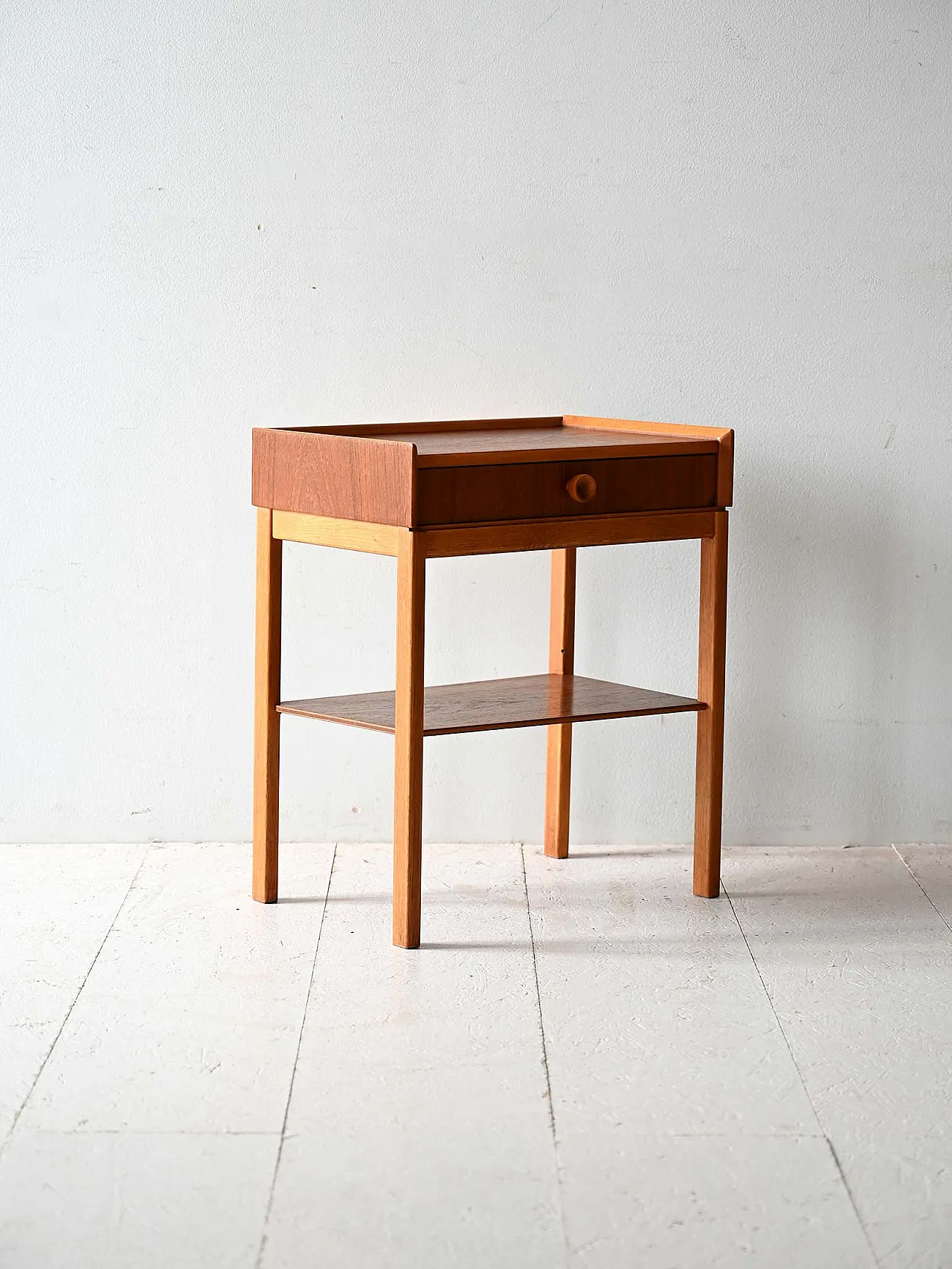 Comodino scandinavo anni ’60 in teak e rovere 3