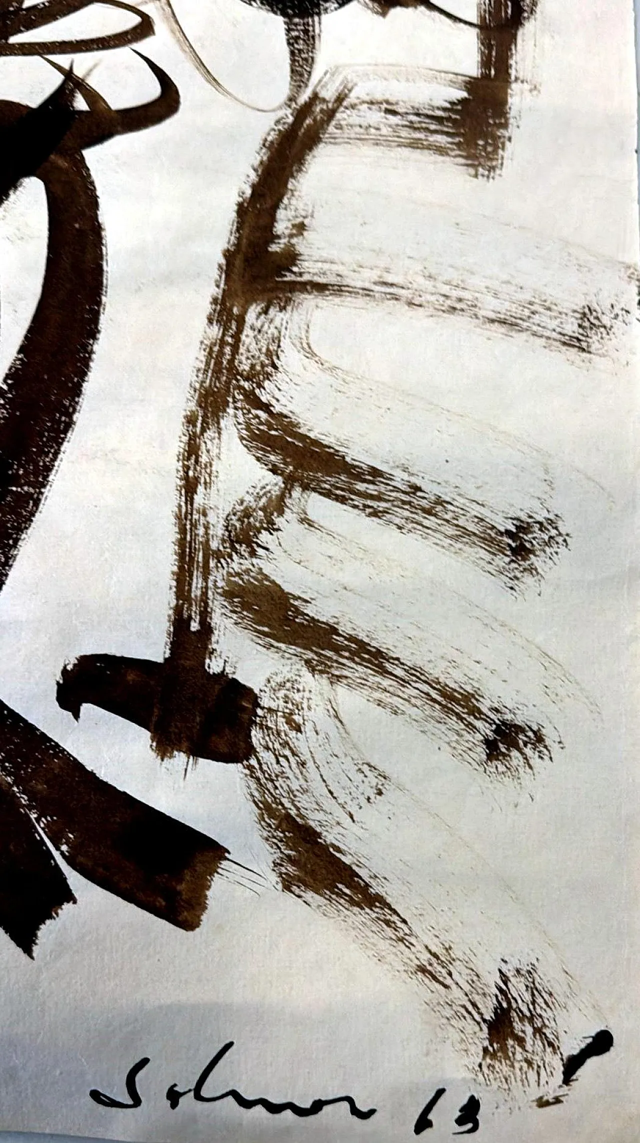 Disegno astratto su carta strutturata, anni '60 5