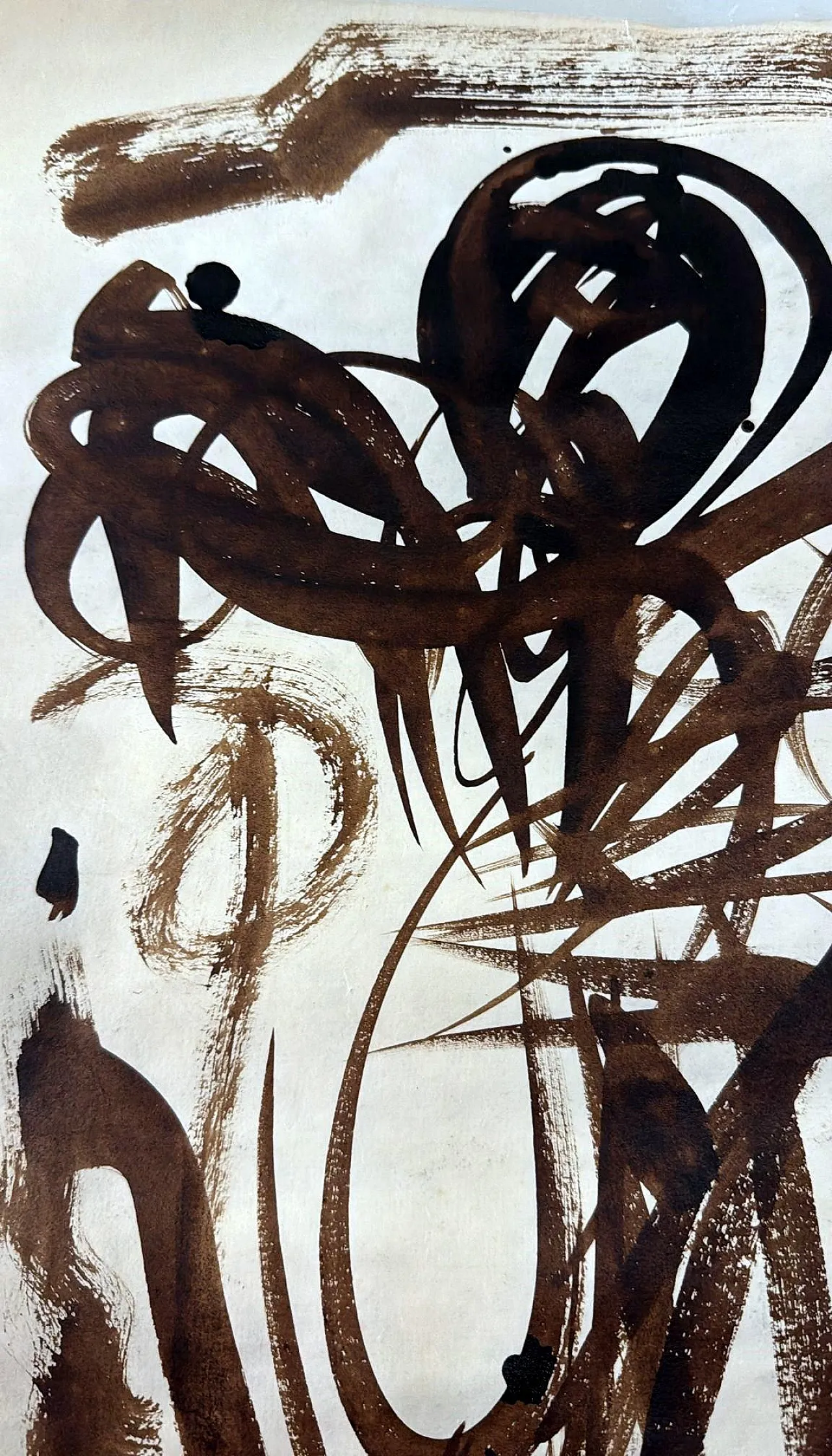 Disegno astratto su carta strutturata, anni '60 6