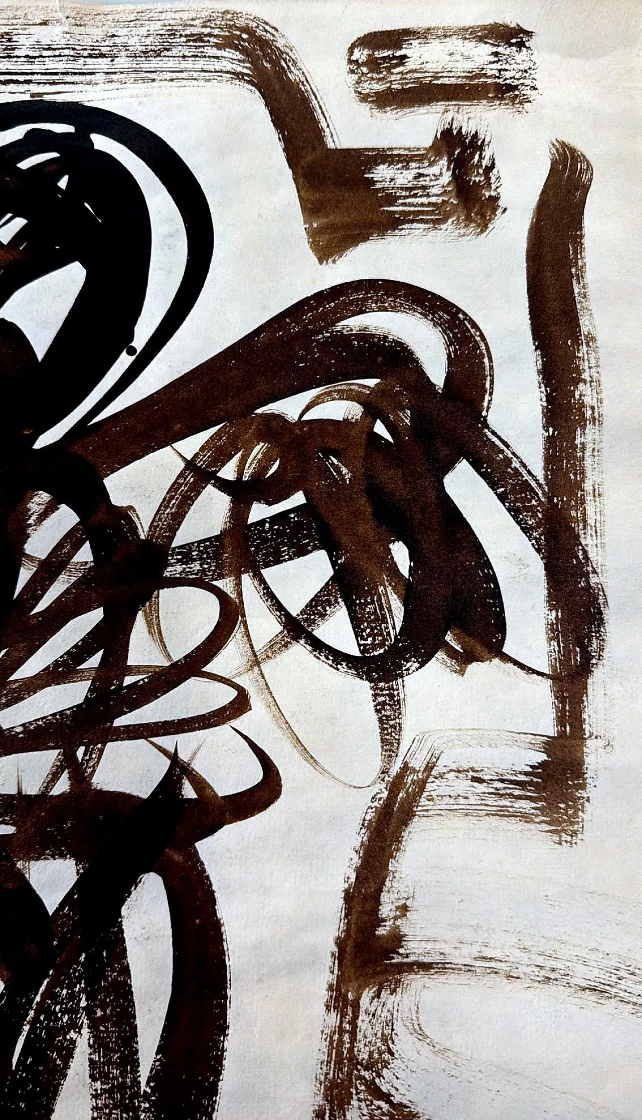 Disegno astratto su carta strutturata, anni '60 7