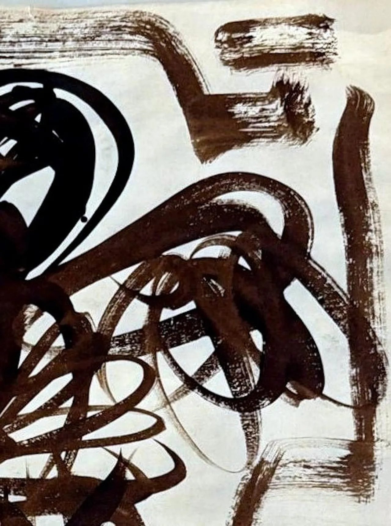 Disegno astratto su carta strutturata, anni '60 9