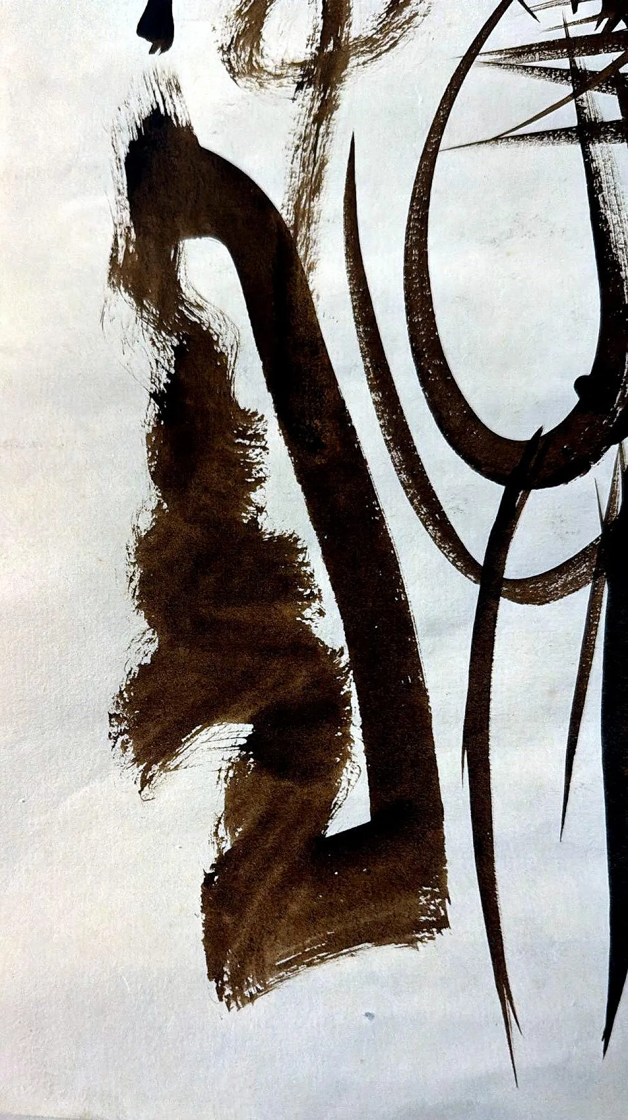 Disegno astratto su carta strutturata, anni '60 14