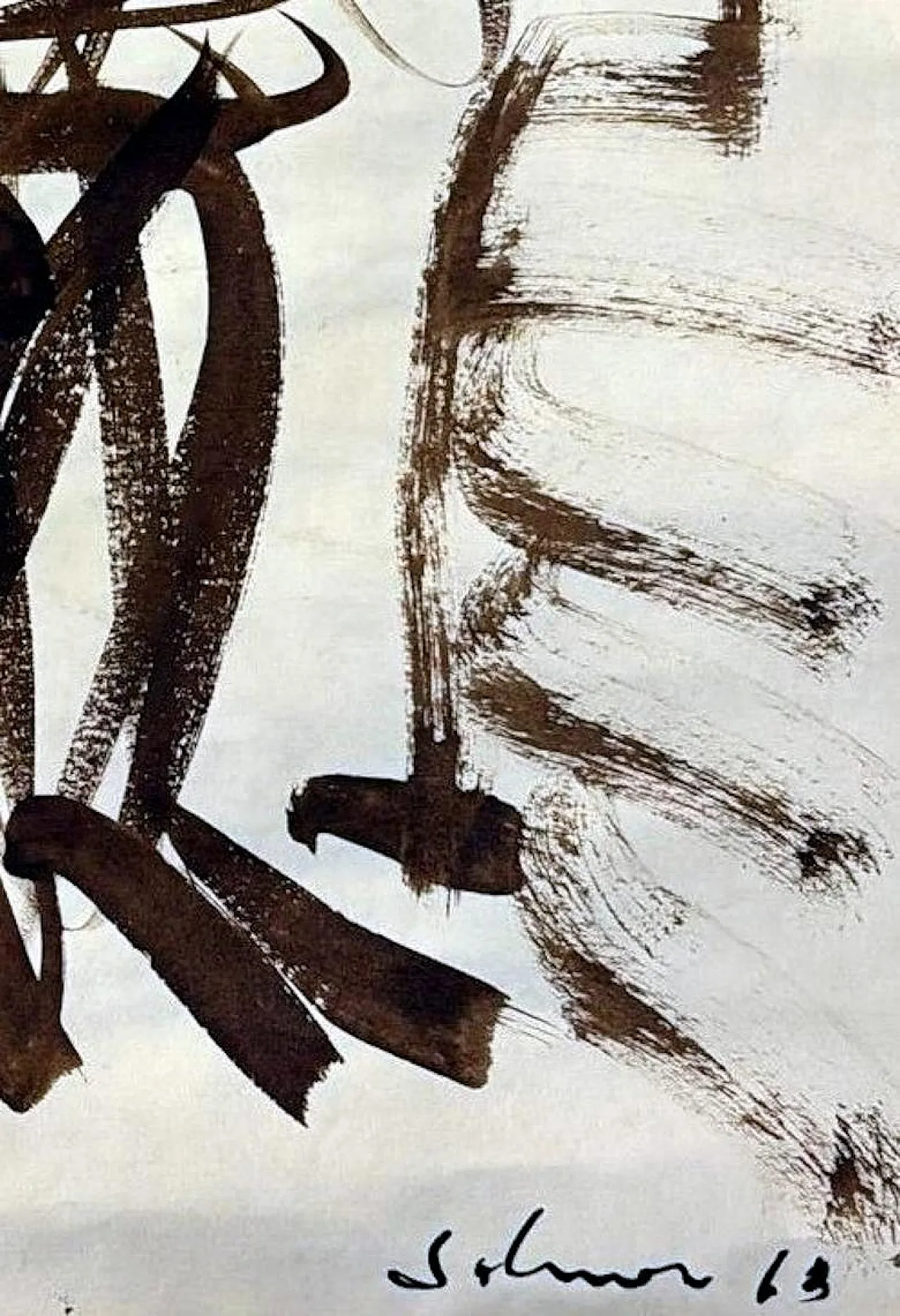 Disegno astratto su carta strutturata, anni '60 15