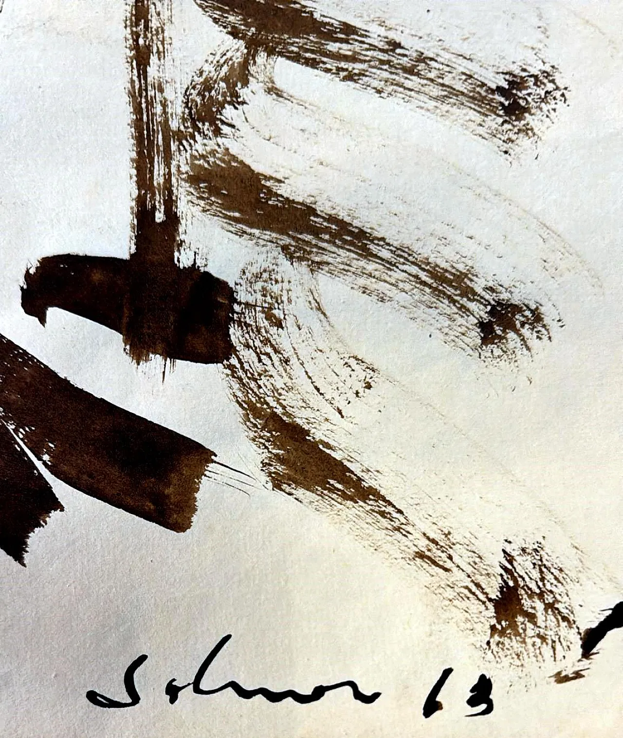 Disegno astratto su carta strutturata, anni '60 16