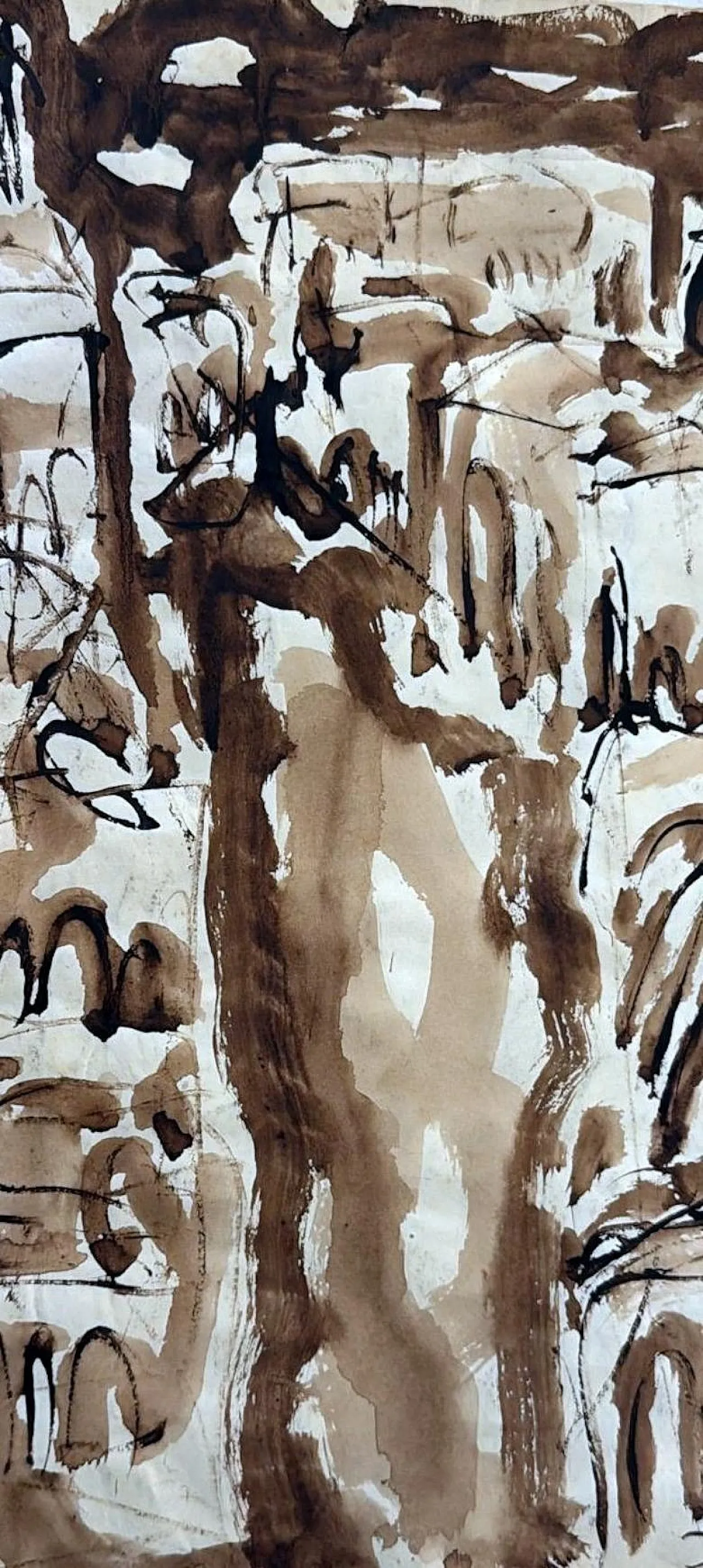 Disegno astratto su carta strutturata, anni '60 11