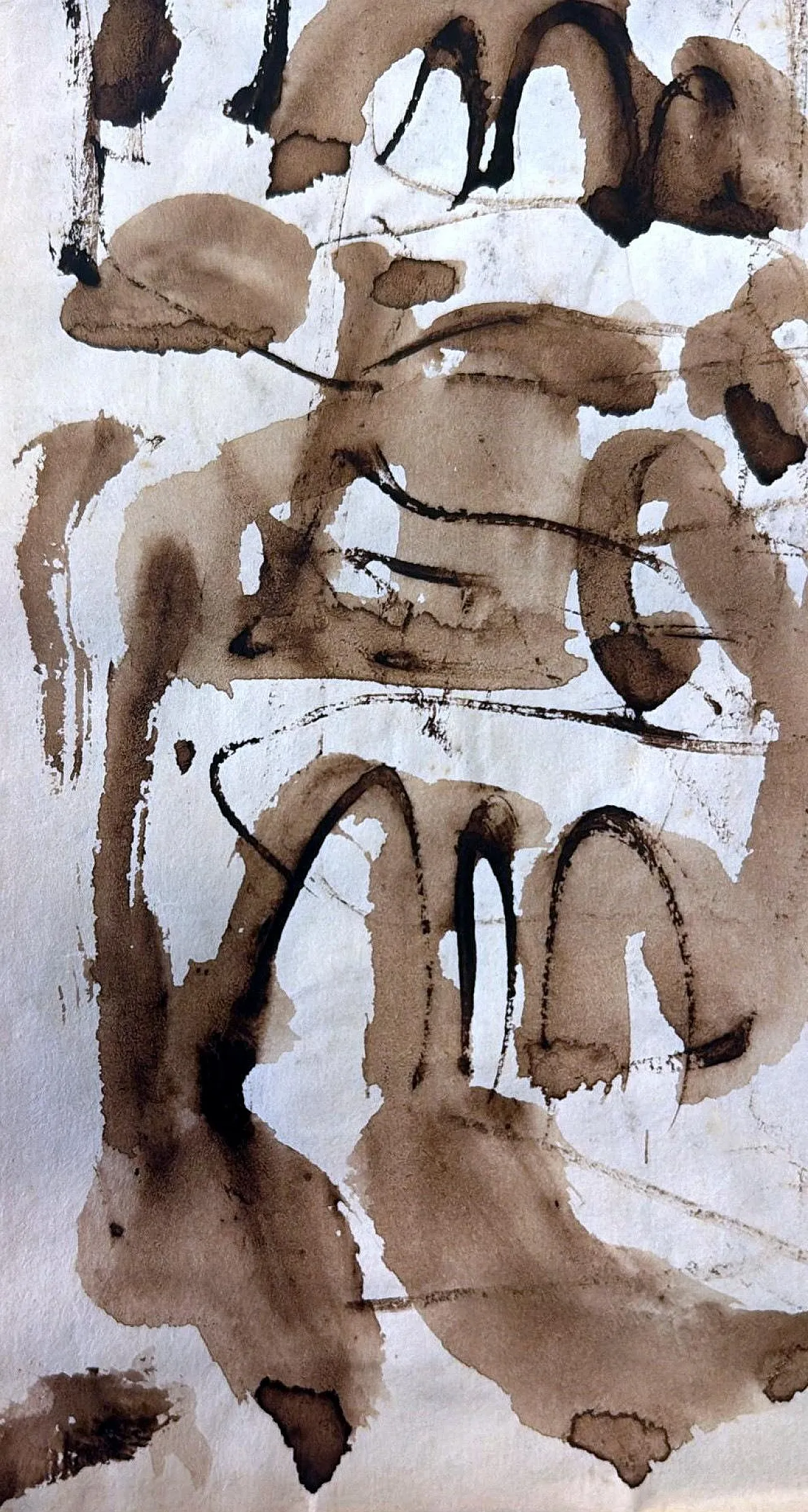 Disegno astratto su carta strutturata, anni '60 15