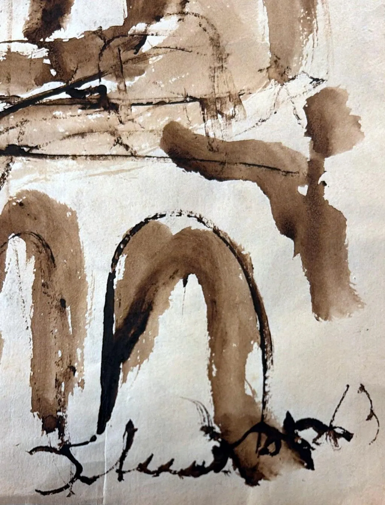 Disegno astratto su carta strutturata, anni '60 16