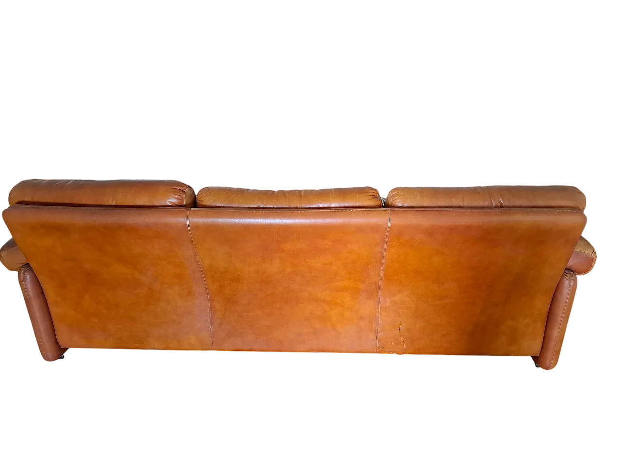 Divano e poltrone Coronado in pelle marrone Tobia Scarpa B&B, '70 14