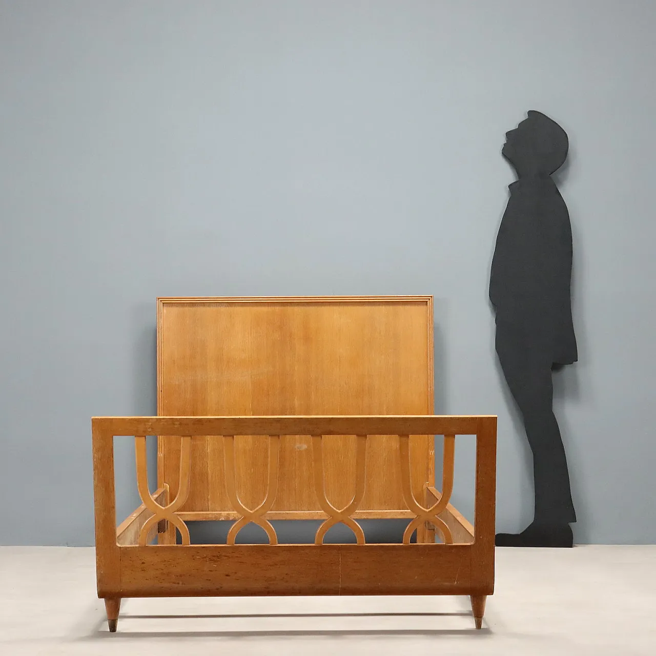 Letto singolo in impiallacciatura di faggio, anni '50 2