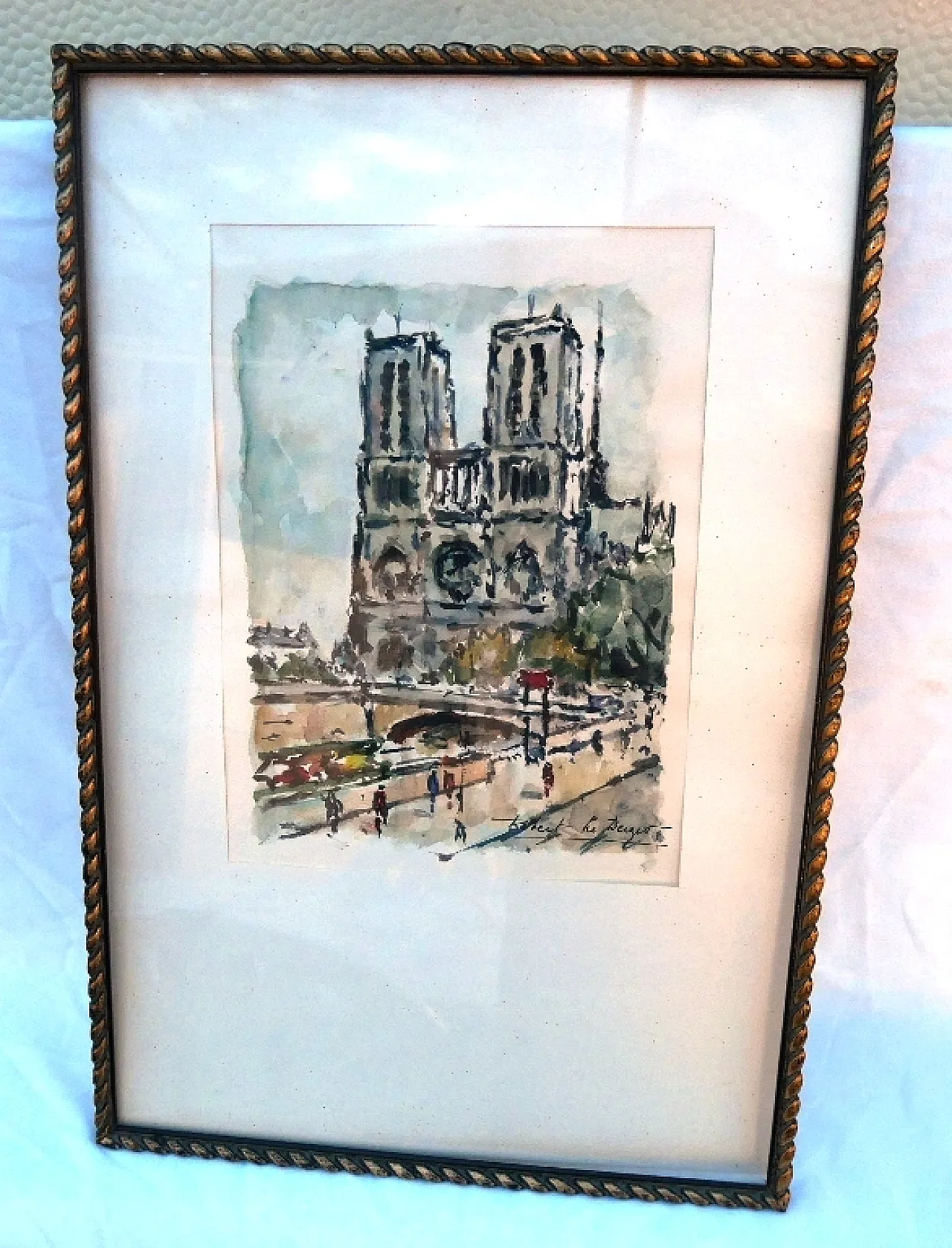 Acquerello di Robert Le Berger, anni '50 1