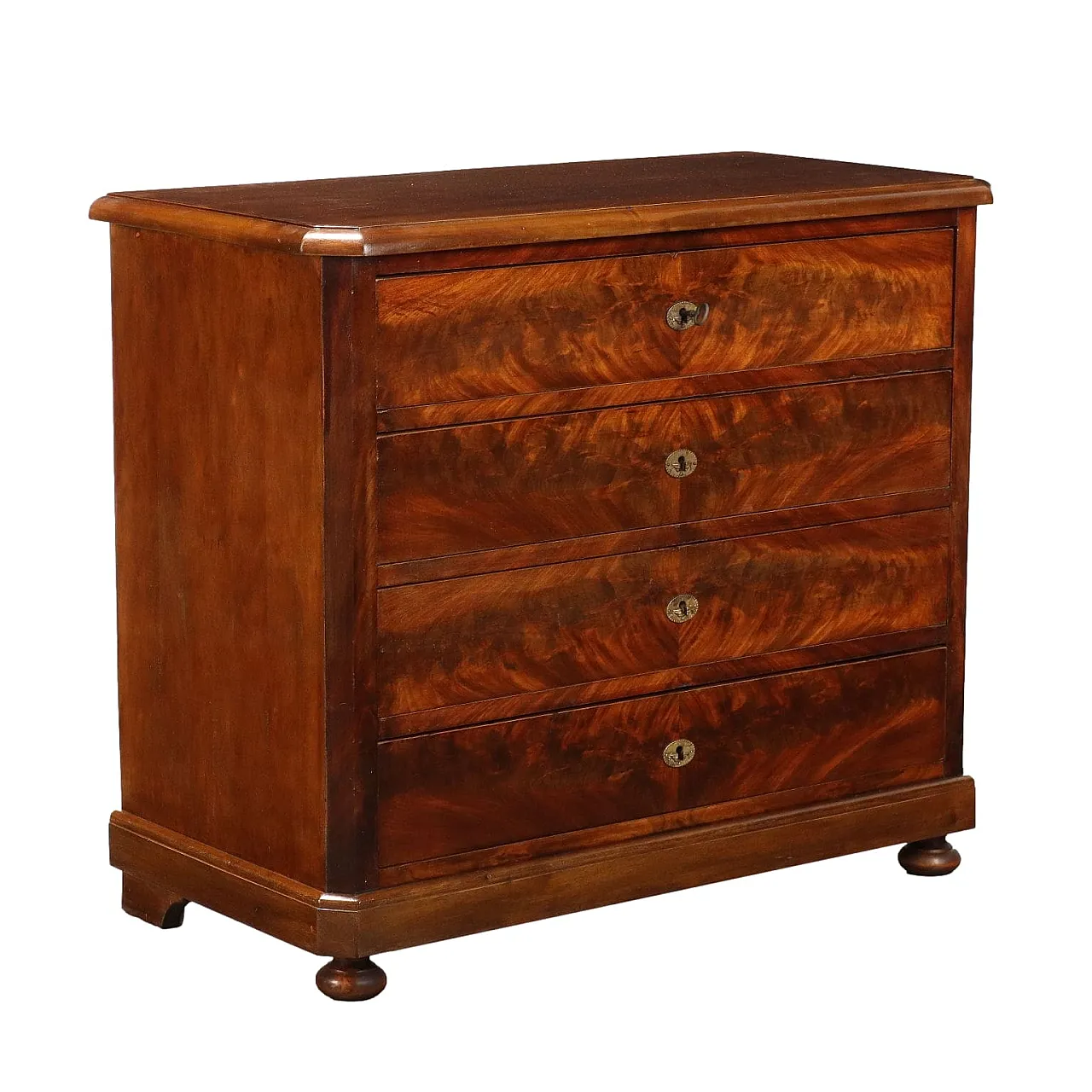 Chest of drawers Umbertino in mahogany, 19th century 1