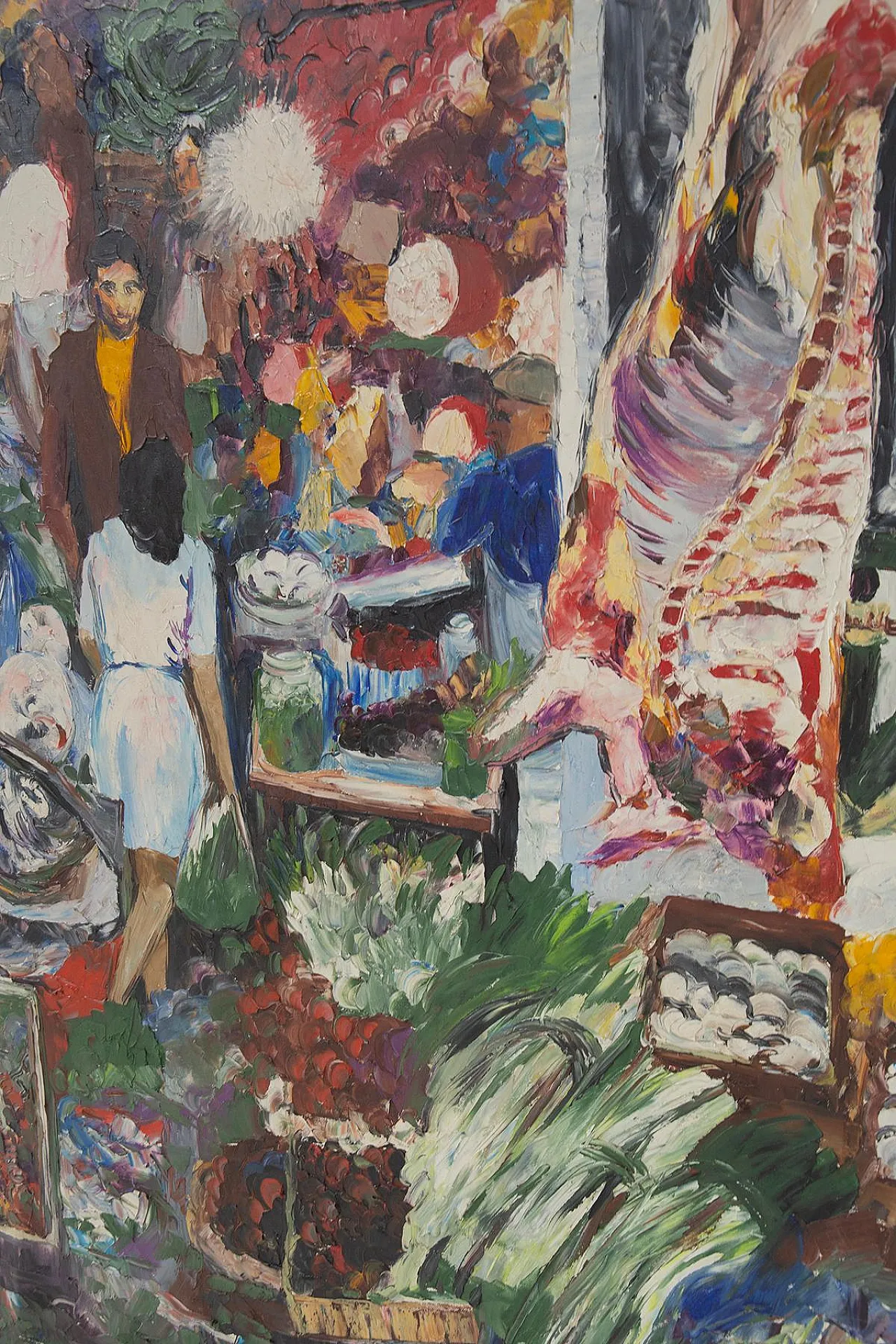 La Vucciria, oil painting on canvas by Mario Berrino, 1990s 4