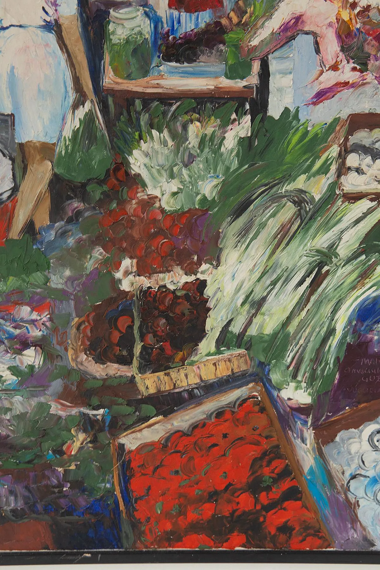 La Vucciria, oil painting on canvas by Mario Berrino, 1990s 7