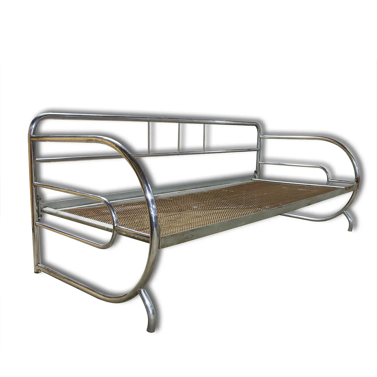 Divano Bauhaus in acciaio cromato, anni '30 1