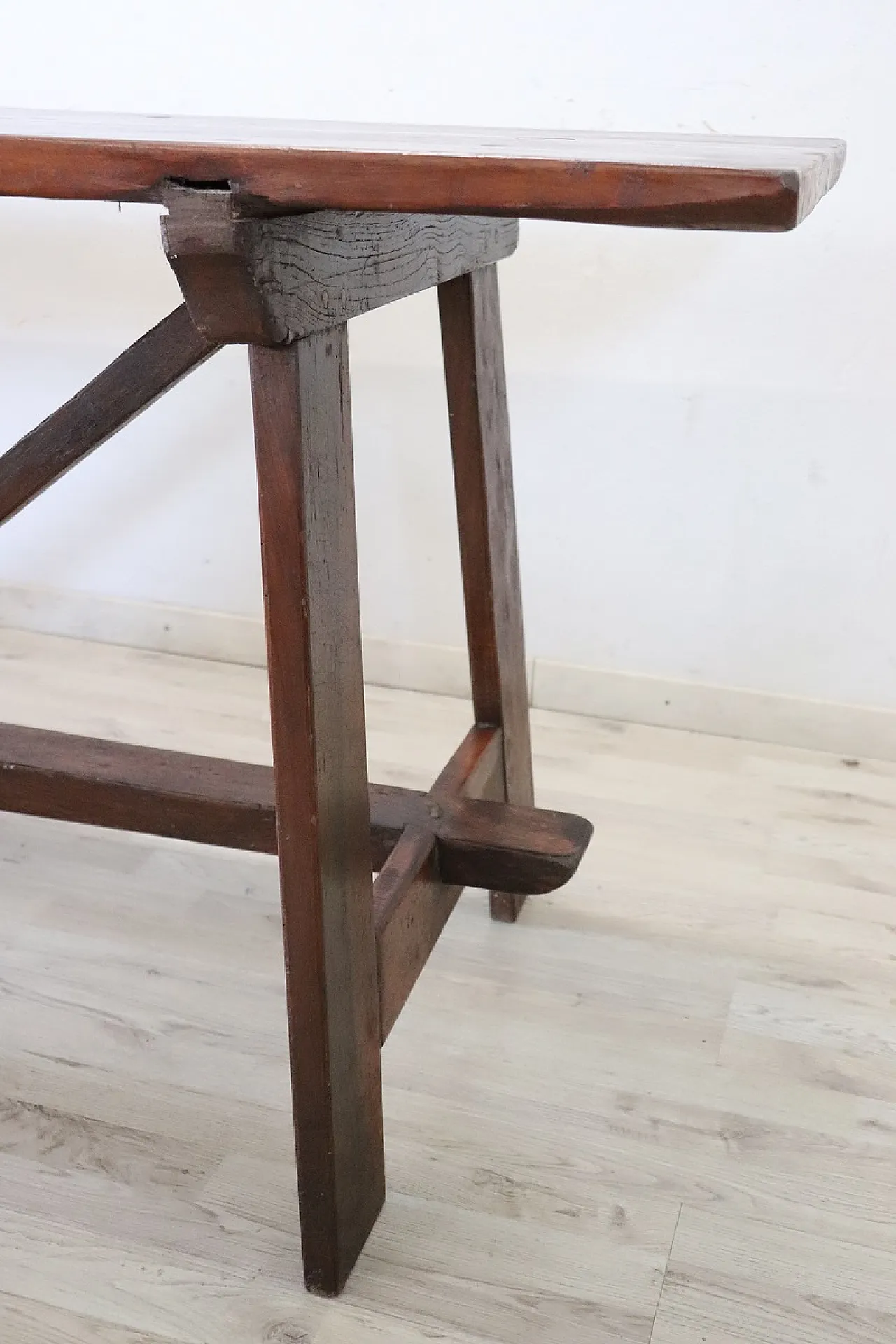 Tavolo antico fratino in rovere, inizi '800 5