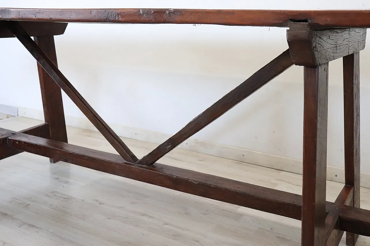 Tavolo antico fratino in rovere, inizi '800 6