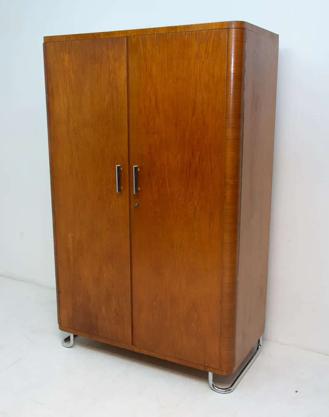 Bauhaus wardrobe with chrome details, 1930s 7
